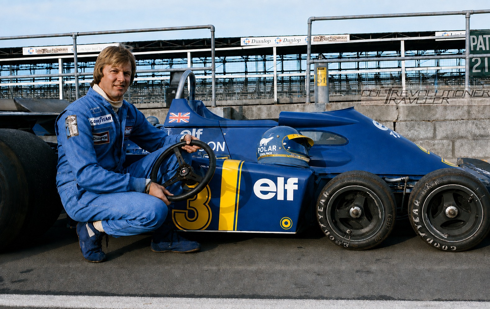 Tyrrell P34 prototype's first test at Silverstone 1975