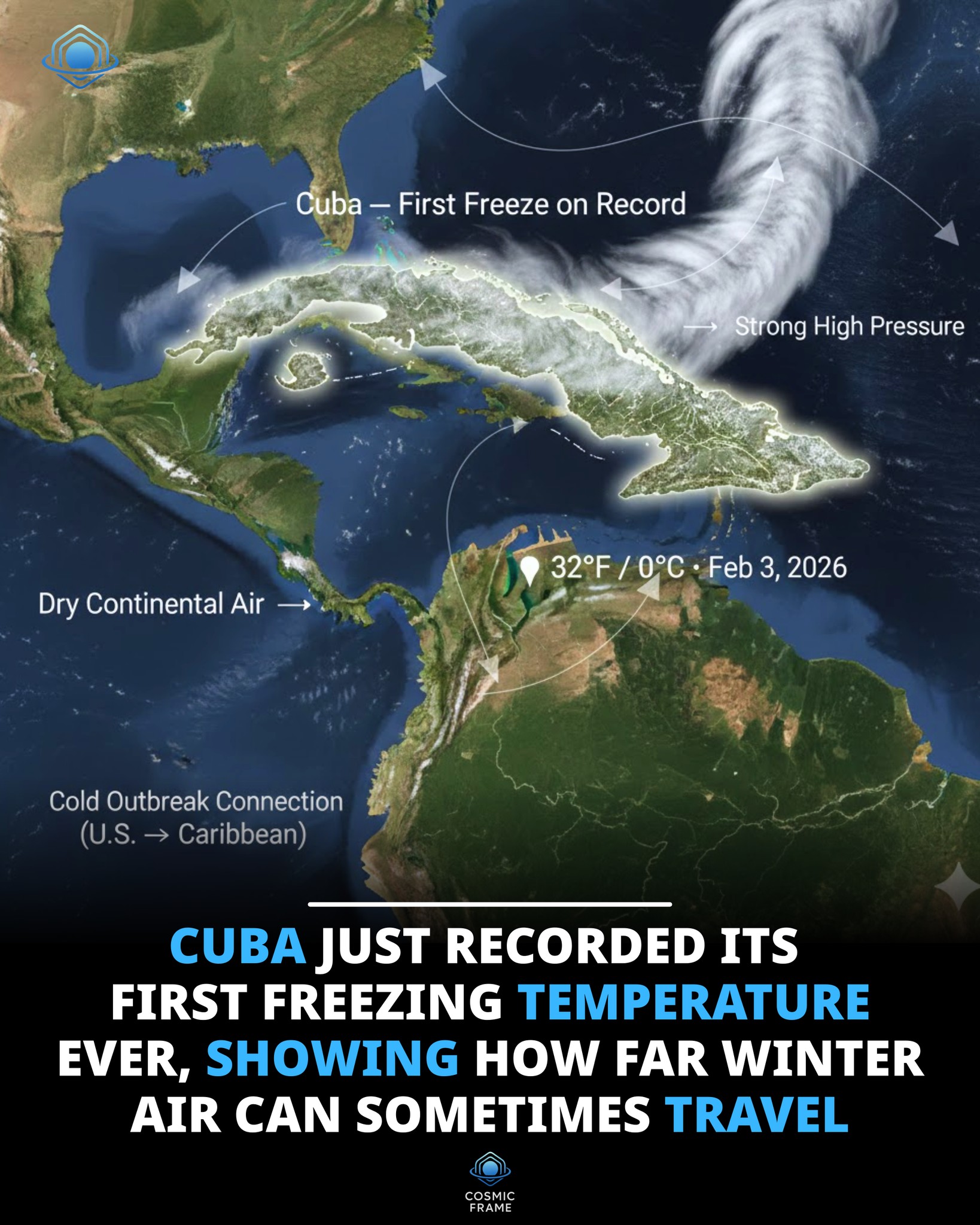 Cosmic - Cuba has recorded its first freezing temperature on record. On ...