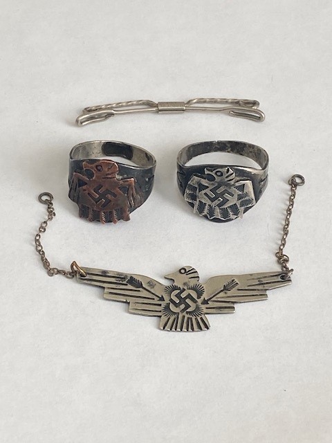 Discovering Navajo whirling log symbol on vintage silverware