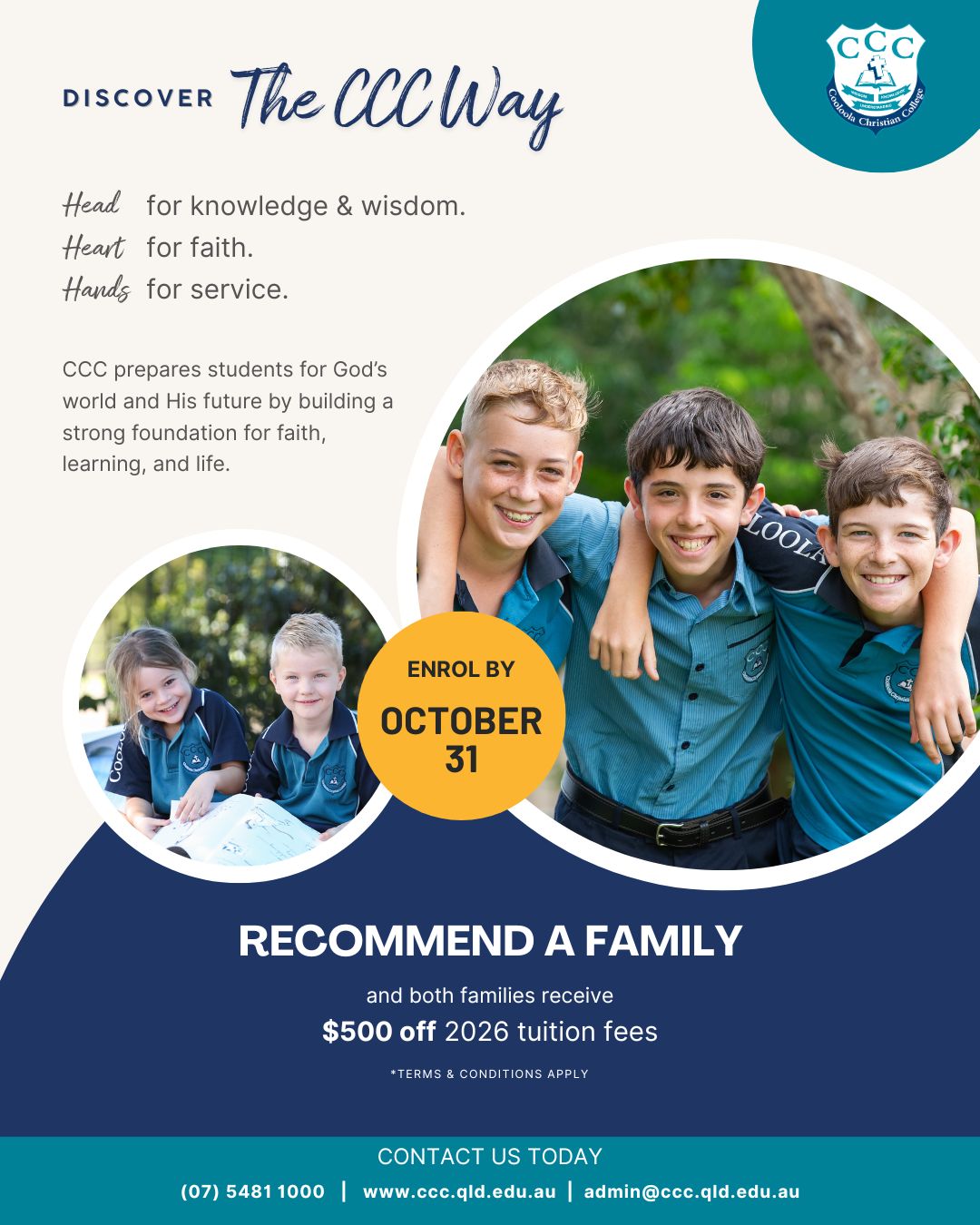 Cooloola - ENROL FOR 2026 // At CCC, we prepare students for God’s ...