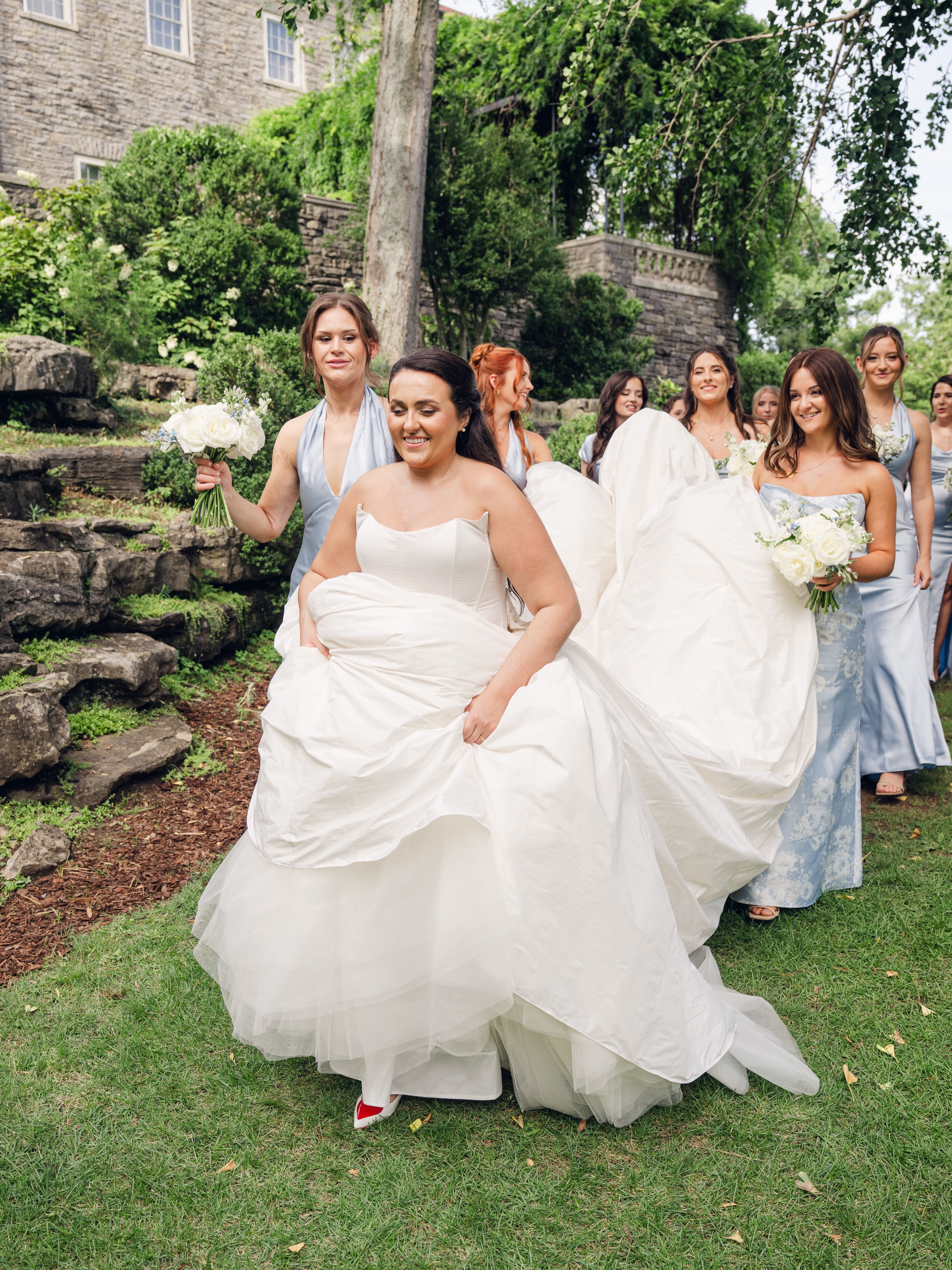 Haley and her girls Cheekwood. Planning & Design: Jayne Bubis + Debbie Burch Lundy Venue: Cheekwood Weddings Bridesmaids Dresses: Bella Bridesmaids Nashville Hair Stylist + Make Up Artist: Hunter Paige by Parlour