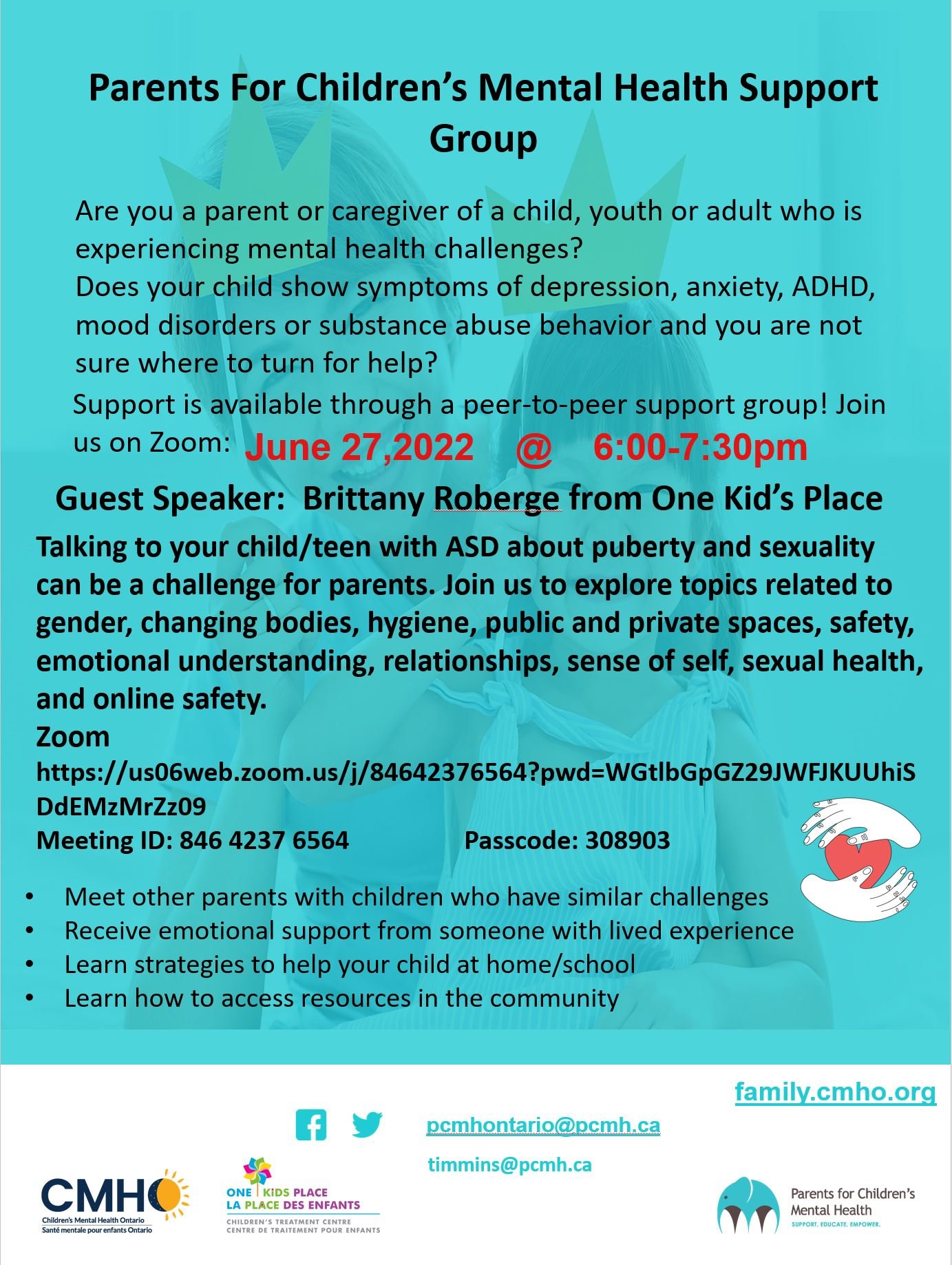 Parents for Children's Mental Health-PCMH- Timmins Group
