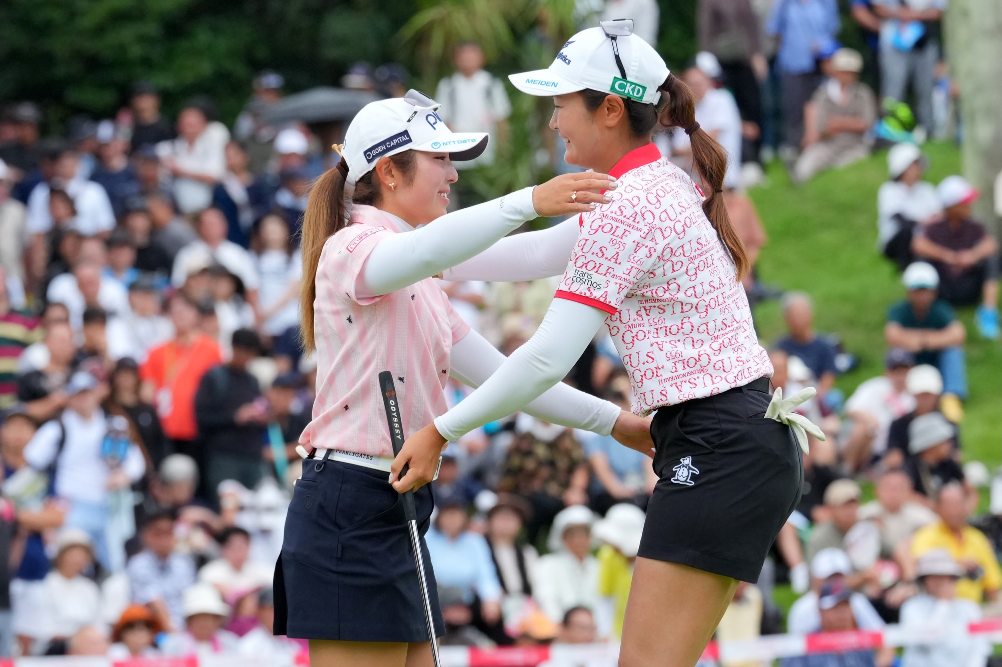 選手応援タオルに、S.ランクン、原英莉花、河本結、稲見萌寧の4選手が