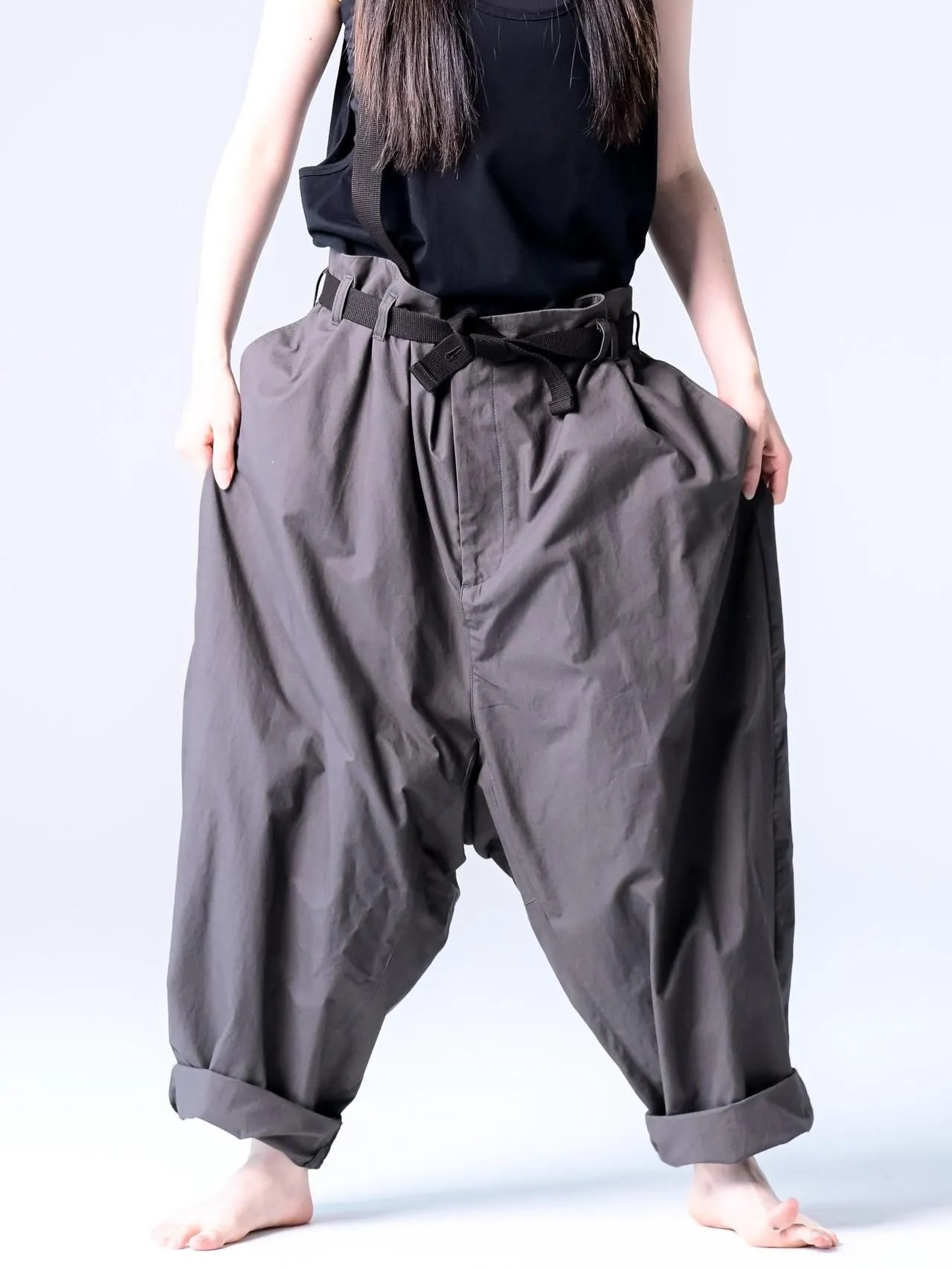 【17AW my beautiful landlet サスペンダービッグパンツ】 My Beautiful Landlet] Bafu Cotton サスペンダービッグパンツ