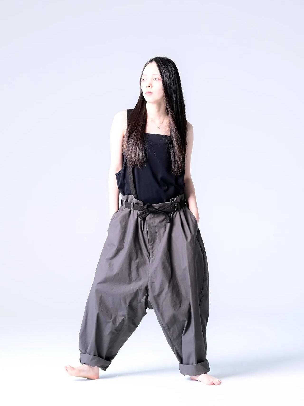 My Beautiful Landlet] Bafu Cotton サスペンダービッグパンツ
