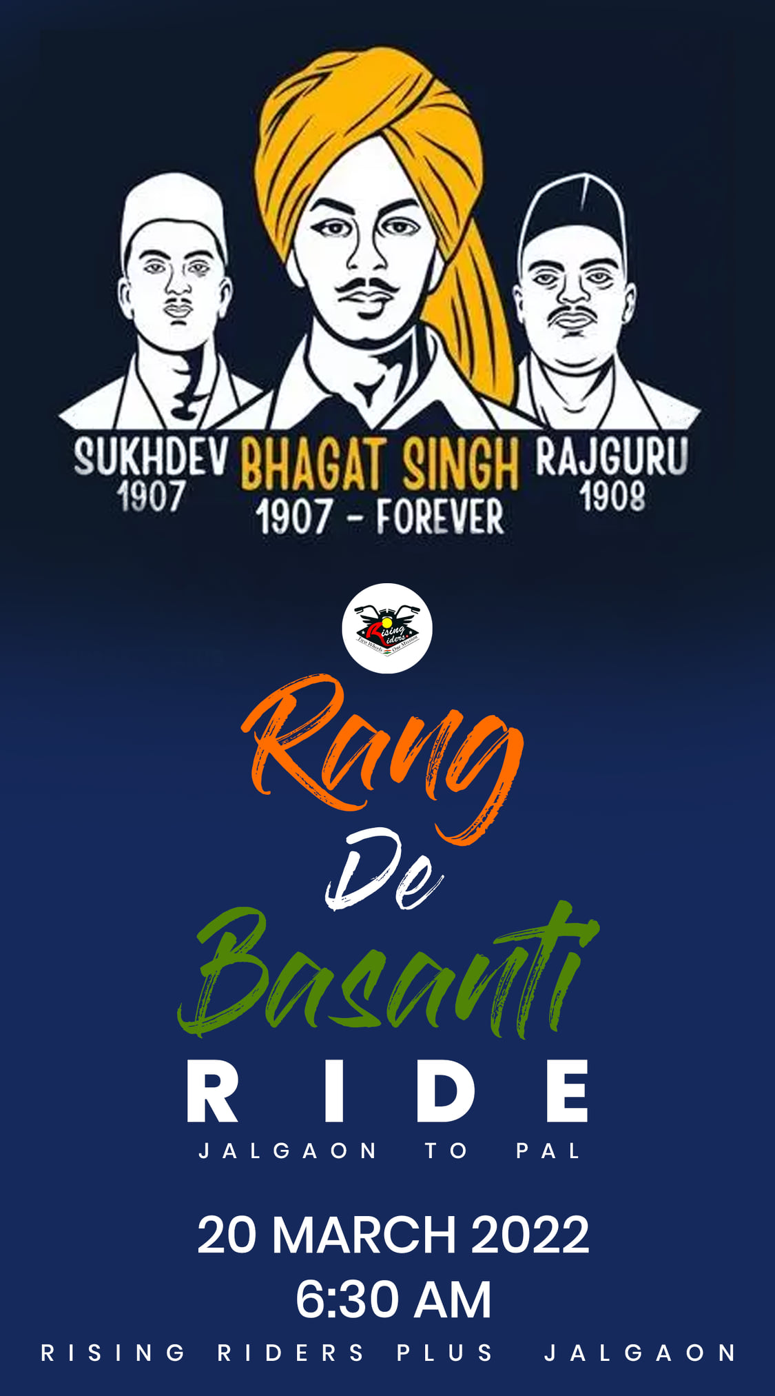 Rising Riders+ - On occassion of Shaheed Bhagat Singh,... | Facebook