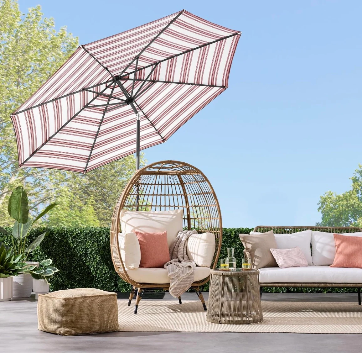 lighted umbrella for patio just umbrella Kozyard 15 FT Rectangular Double-Sided with Solar Light  Kozyard LLC UPF50+ UV protection 15FT Cantilever Patio Umbrella with