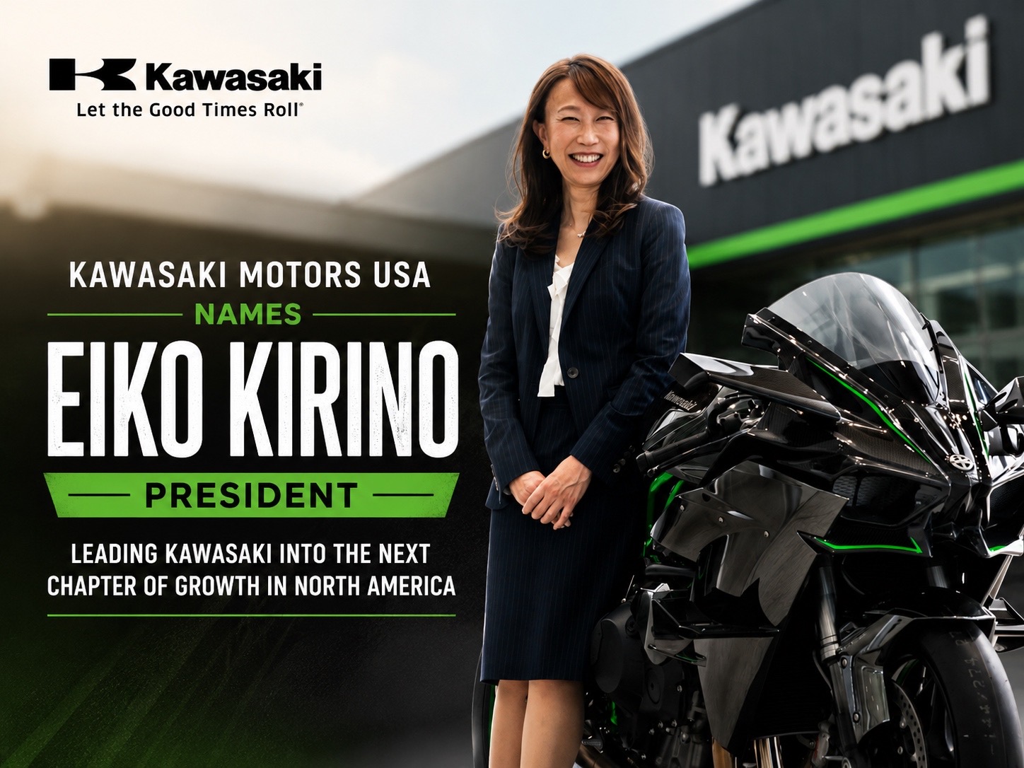 サムライ Kawasaki Motors Corp., USA Appoints Eiko Kirino as New President