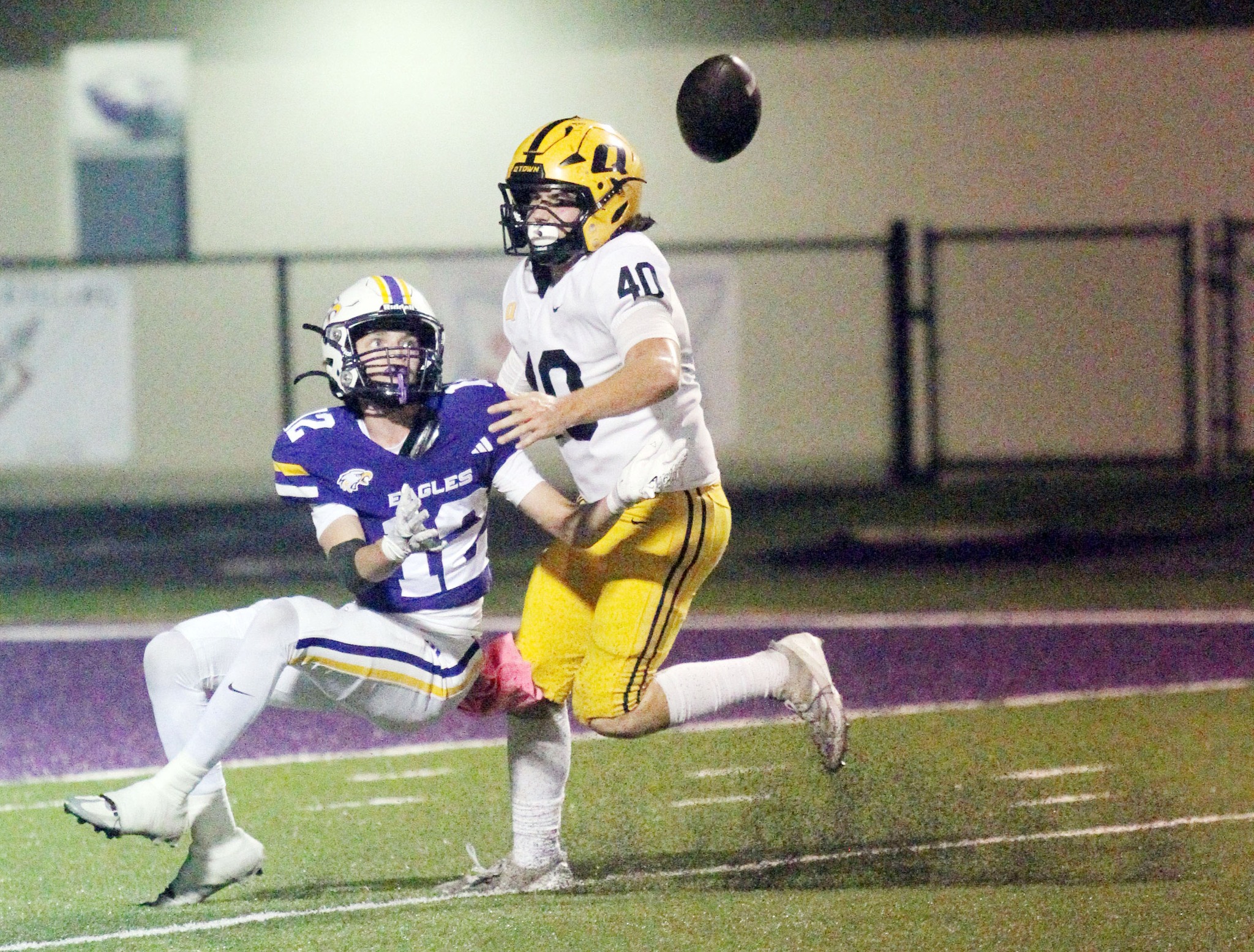 Log - Mayflower's Tanner Reed (12) eyes a pass while being defended by ...