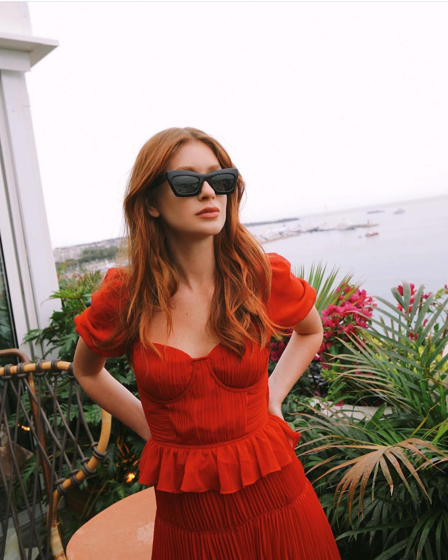 Brazilian Actress Marina Ruy Barbosa wore new season Pre-Fall19's SHORT SLEEVE CHIFFON MIDI DRESS during Cannes Film Festival / Shop https://tinyurl.com/y5u785oq