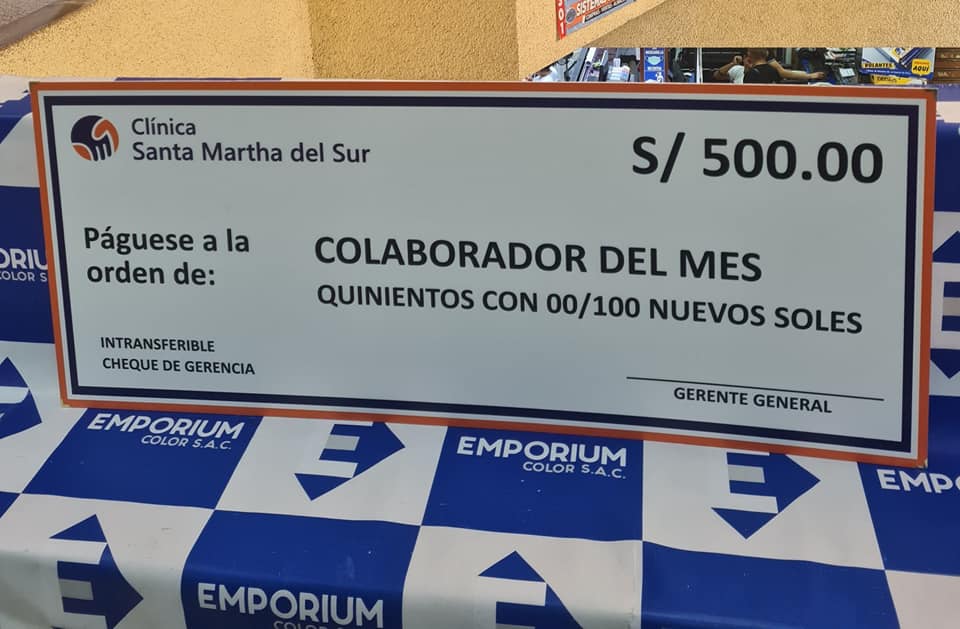 CHEQUE PREMIO GIGANTE. ️ El cheque... - Emporium Color SAC | Facebook