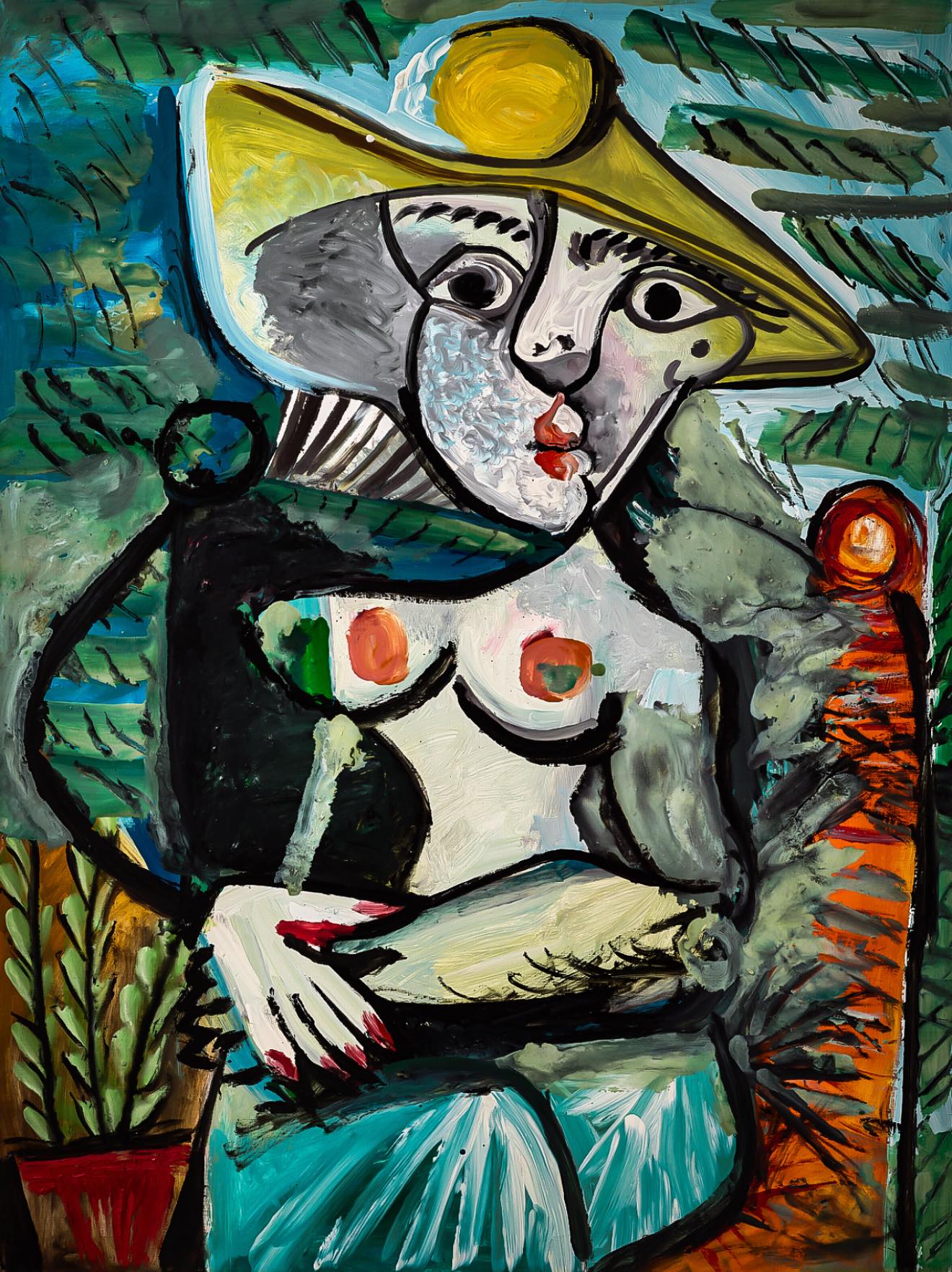 PABLO PICASSO, Woman sitting cross-legged: Geneviève Laporte. 1951.