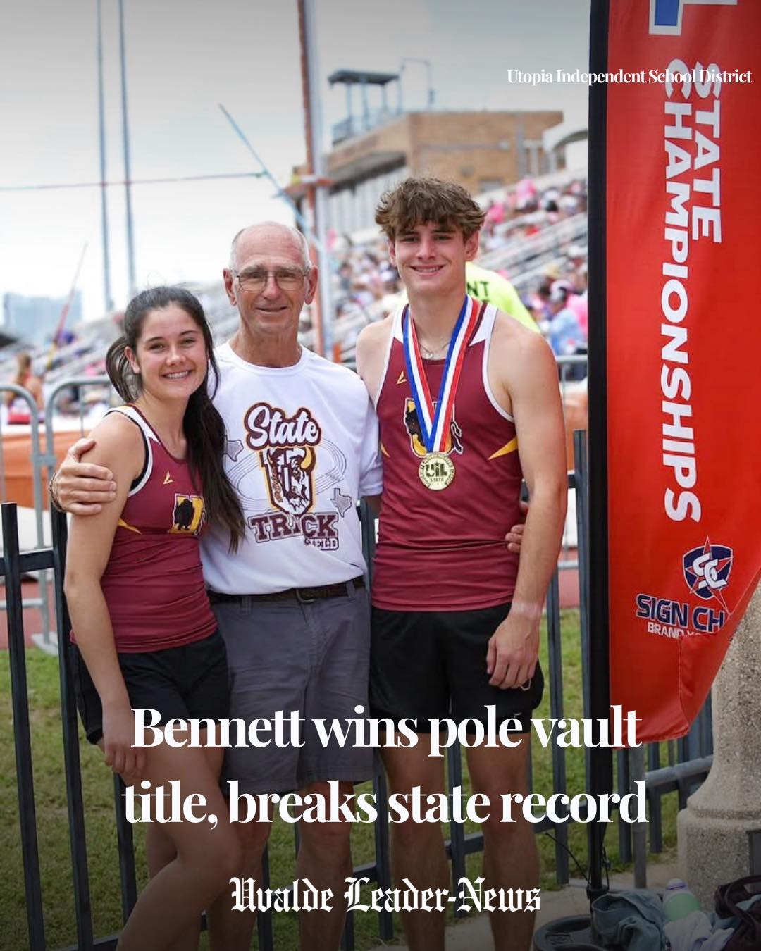 Utopia senior Jace Bennett added another state championship to the