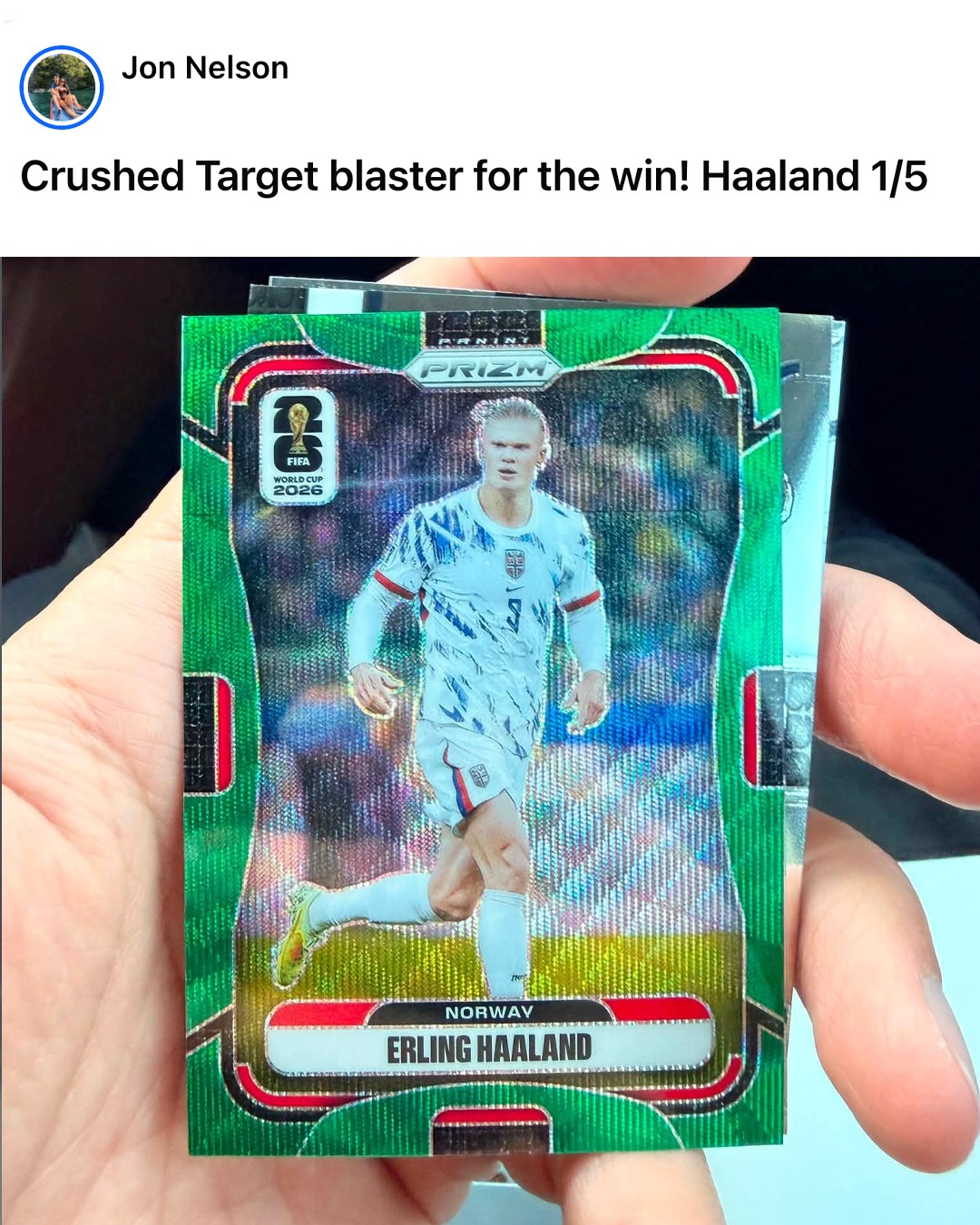 Pulled Erling Haaland Aurora auto in Panini Obsidian Soccer 23-24
