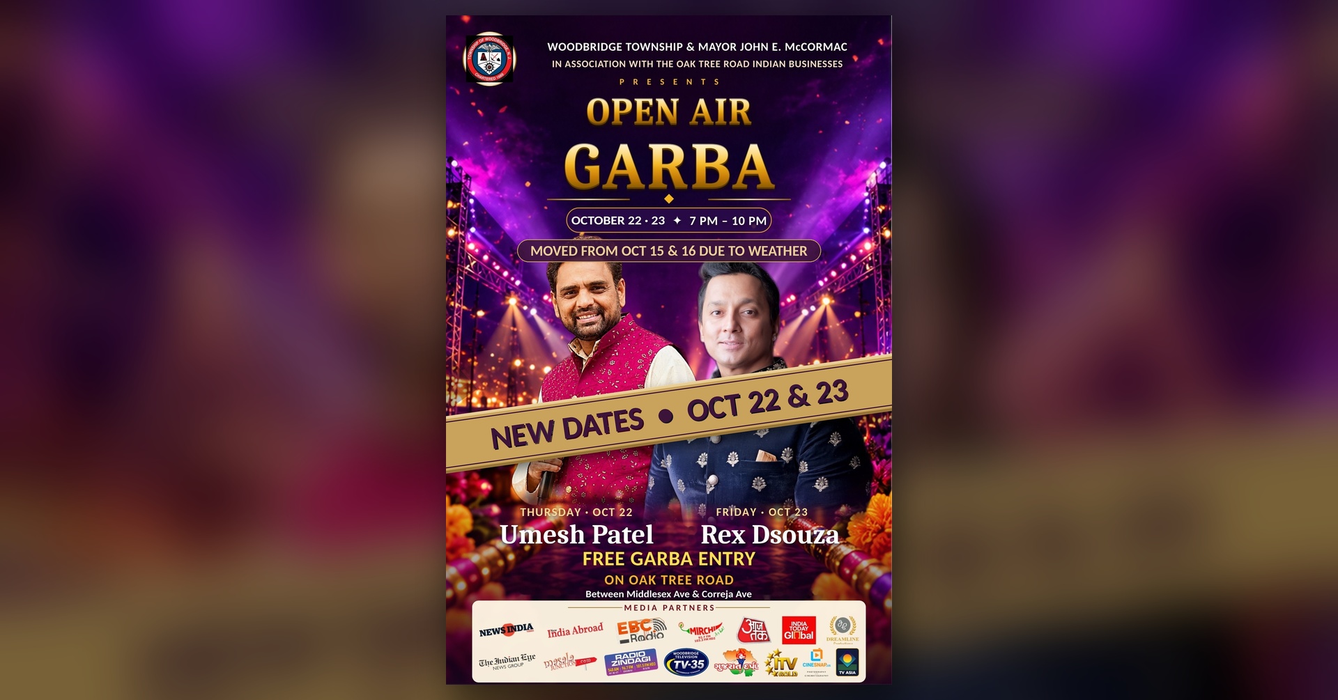 Open Air Garba on Oak Tree Road, Iselin NJ: Night 2 with Rex Dsouza