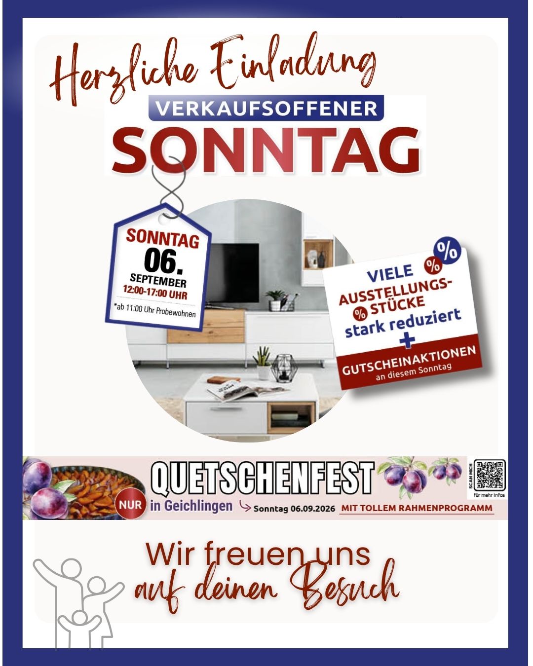 ✨ Verkaufsoffener Sonntag in Geichlingen! ✨ Am Sonntag, den 06. September 2026, laden wir euch herzlich zu einem entspannten Shopping-Sonntag ein! 🛍️🤍 📍 Beim Möbelhaus Thiex in Geichlingen 🕛 12:00–17:00 Uhr 🏠