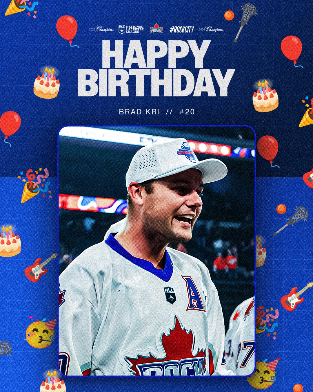 Cheers to an NLL Champion 🏆 Happy Birthday, Brad Kri! #RockCity
