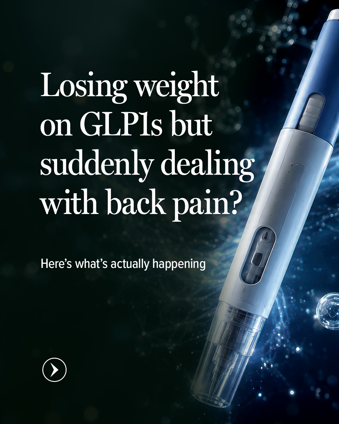 GLP-1 medication weight loss may cause back pain due to rapid muscle loss