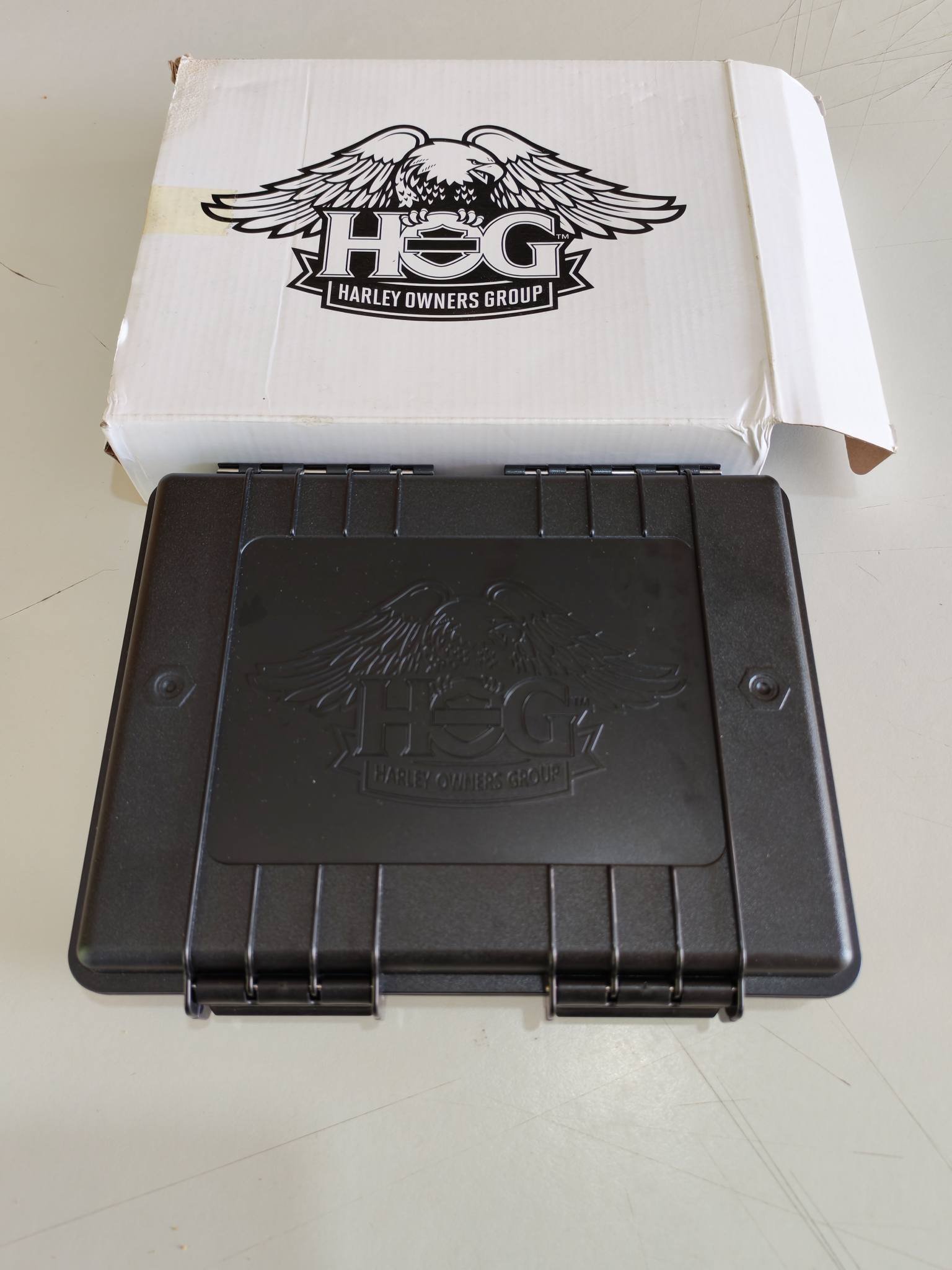 Harley Owners Group welcome kit tin for sale