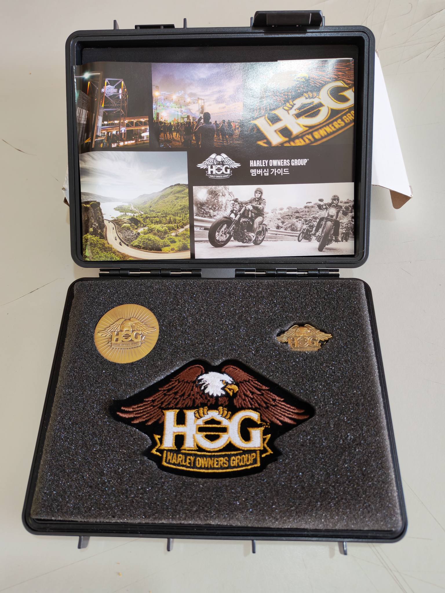 Harley Owners Group welcome kit tin for sale