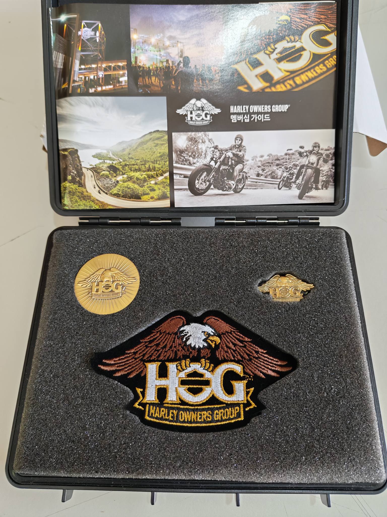 Harley Owners Group welcome kit tin for sale