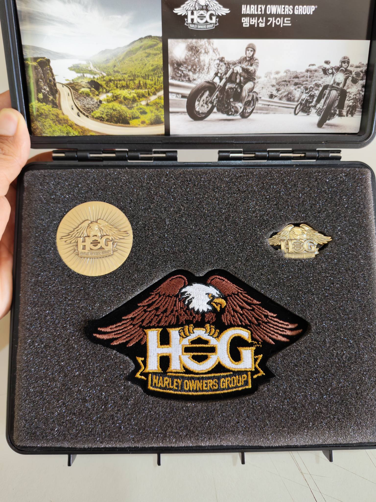 Harley Owners Group welcome kit tin for sale