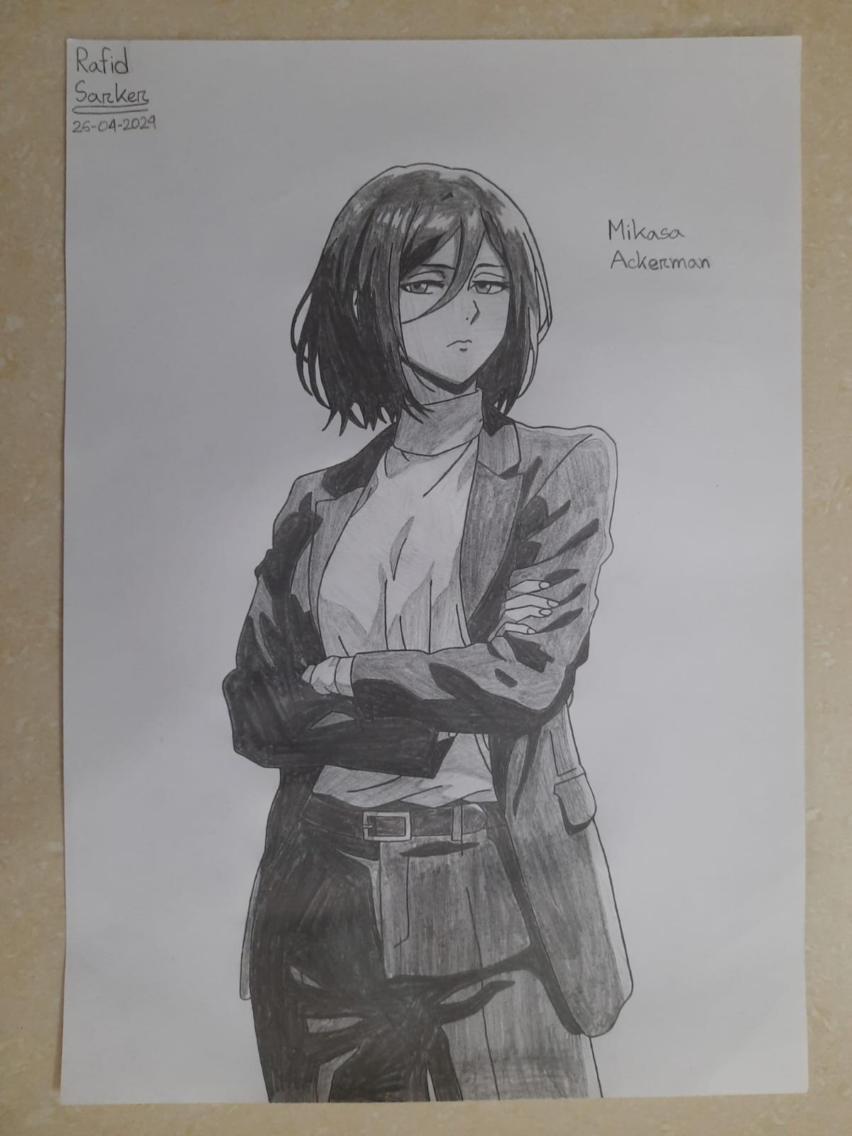 Débardeur Attack On Titan - Portrait Mikasa Ackerman - T-shirt Manga Officiel