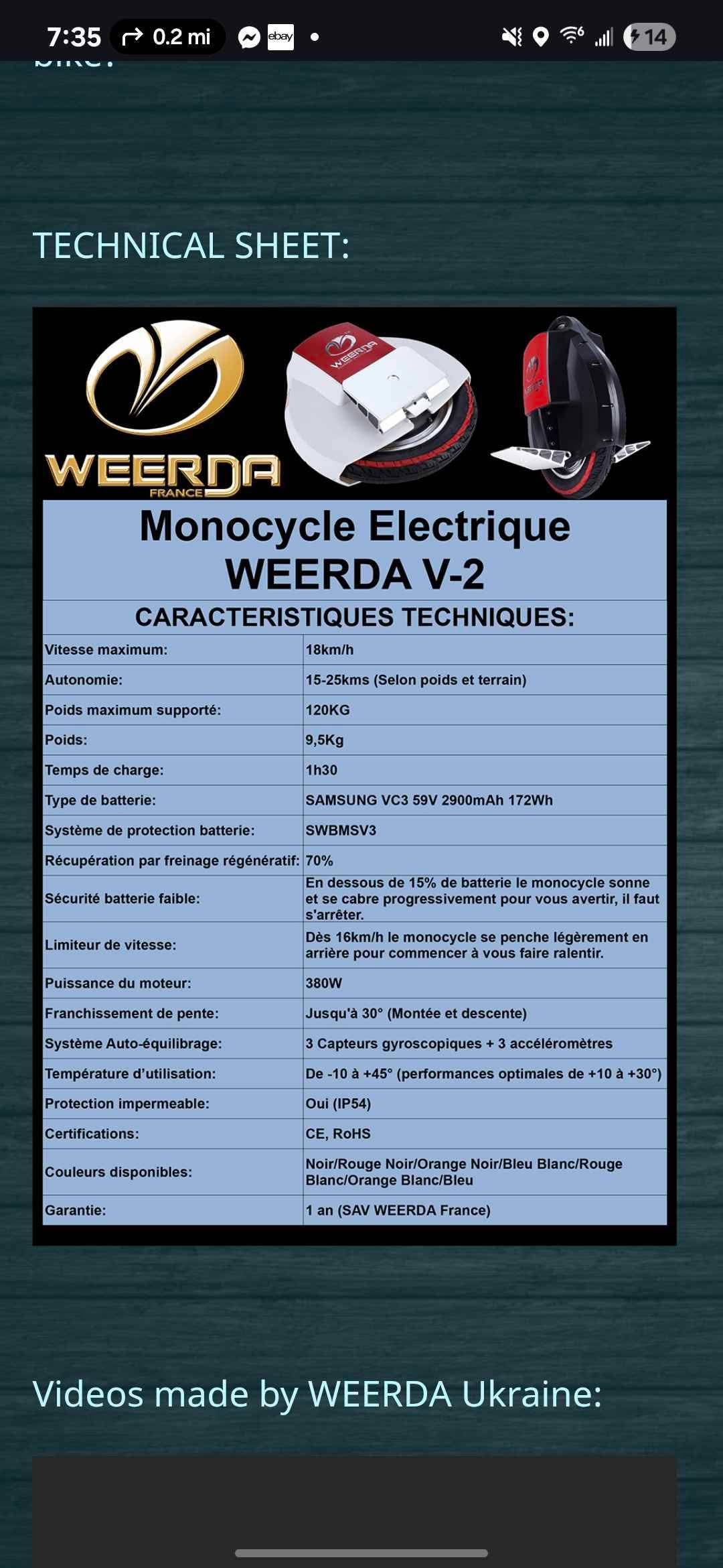 Weerda v2 noir electric unicycle - Motorcycles & Scooters | Facebook ...