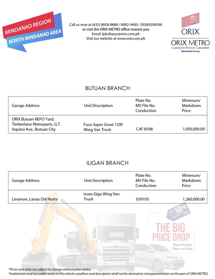 ORIX METRO Repo Garage Clear-out Sale - Home | Facebook