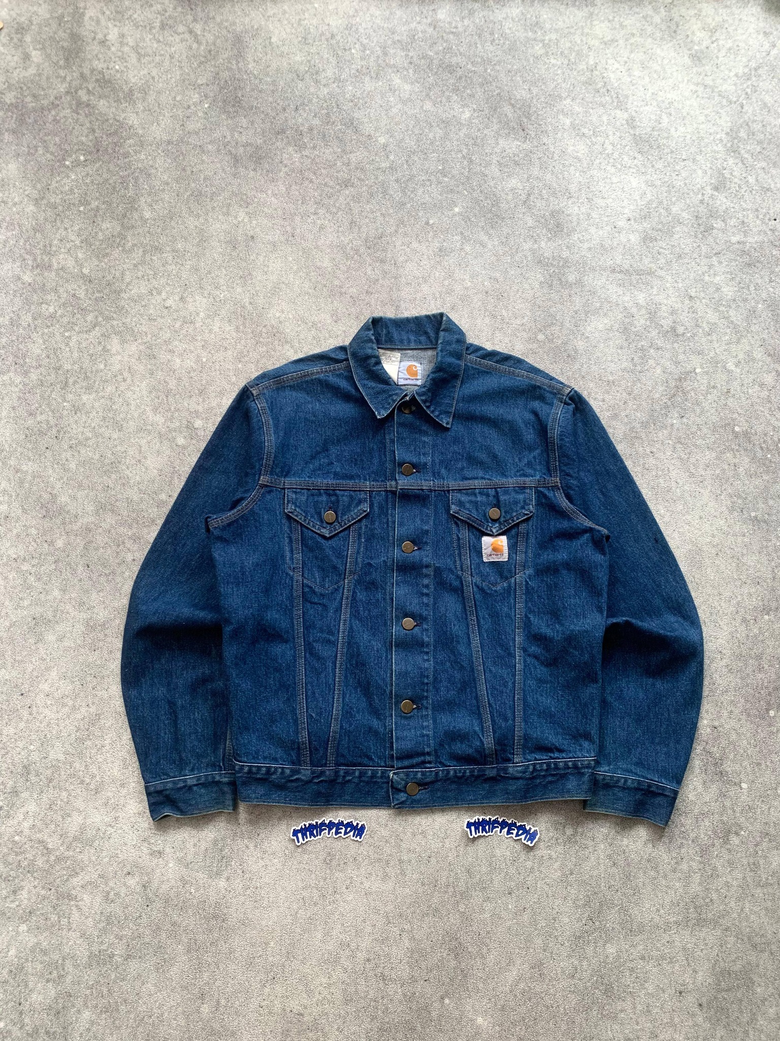 Vintage 90s Carhartt Trucker Jacket Denim unlined Type 3 - JU708 DNM