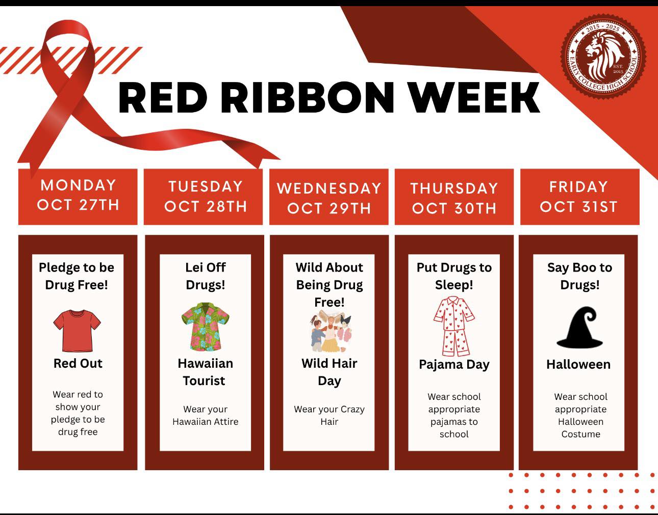GPISD - 📢 Get ready, Lions! Red Ribbon Week is next week, October 27th ...