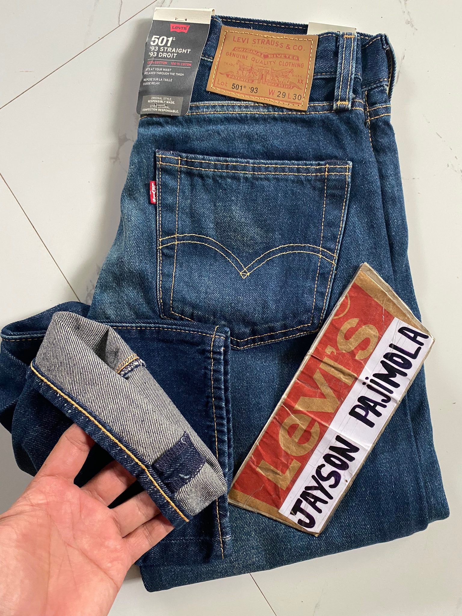 Levis Premium 501 leather patch New from Canada ?? Size:29*30 