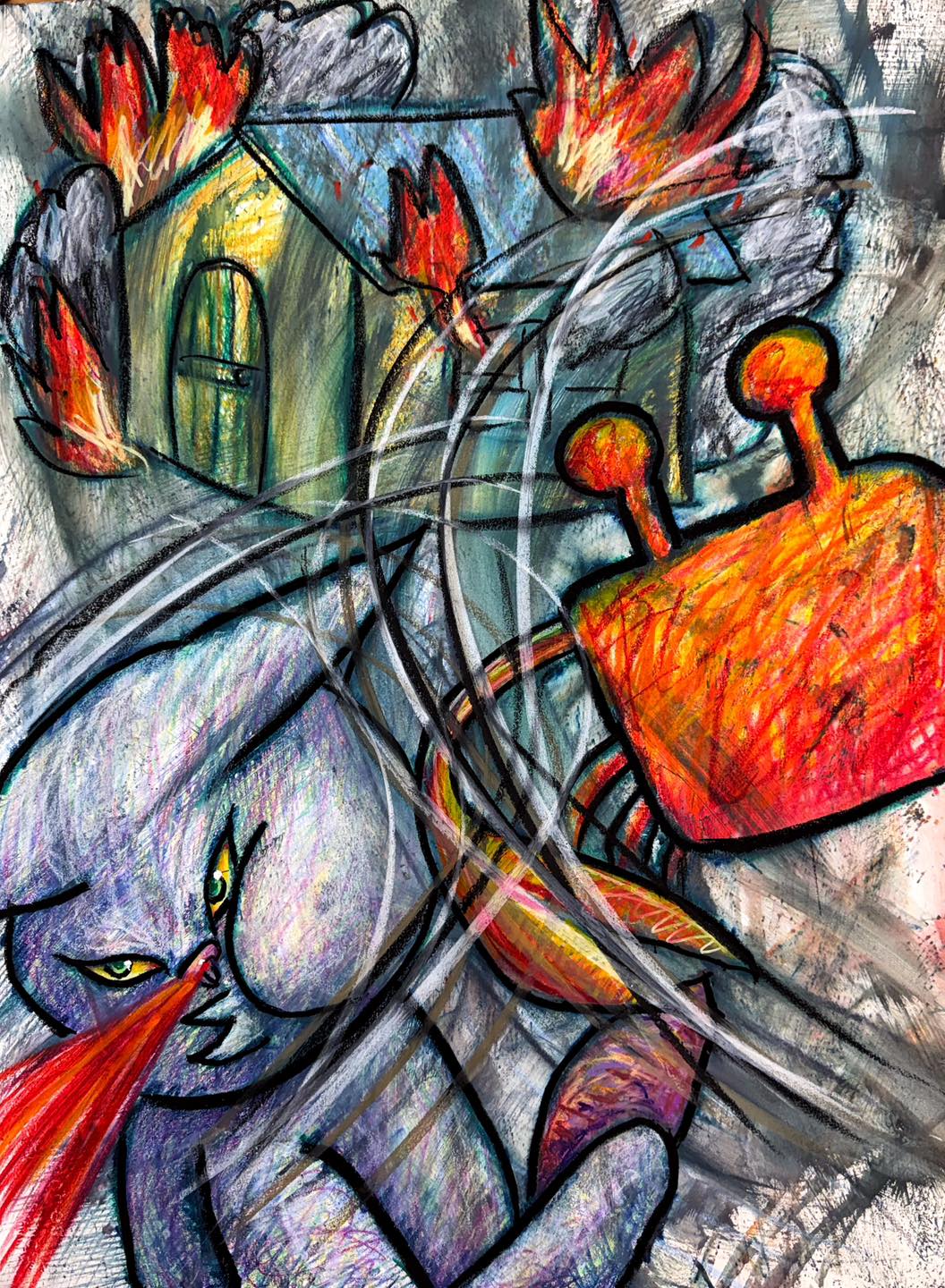 彫刻家 田島享央己 - New painting Oil stick on canvas, 2026 #田島享