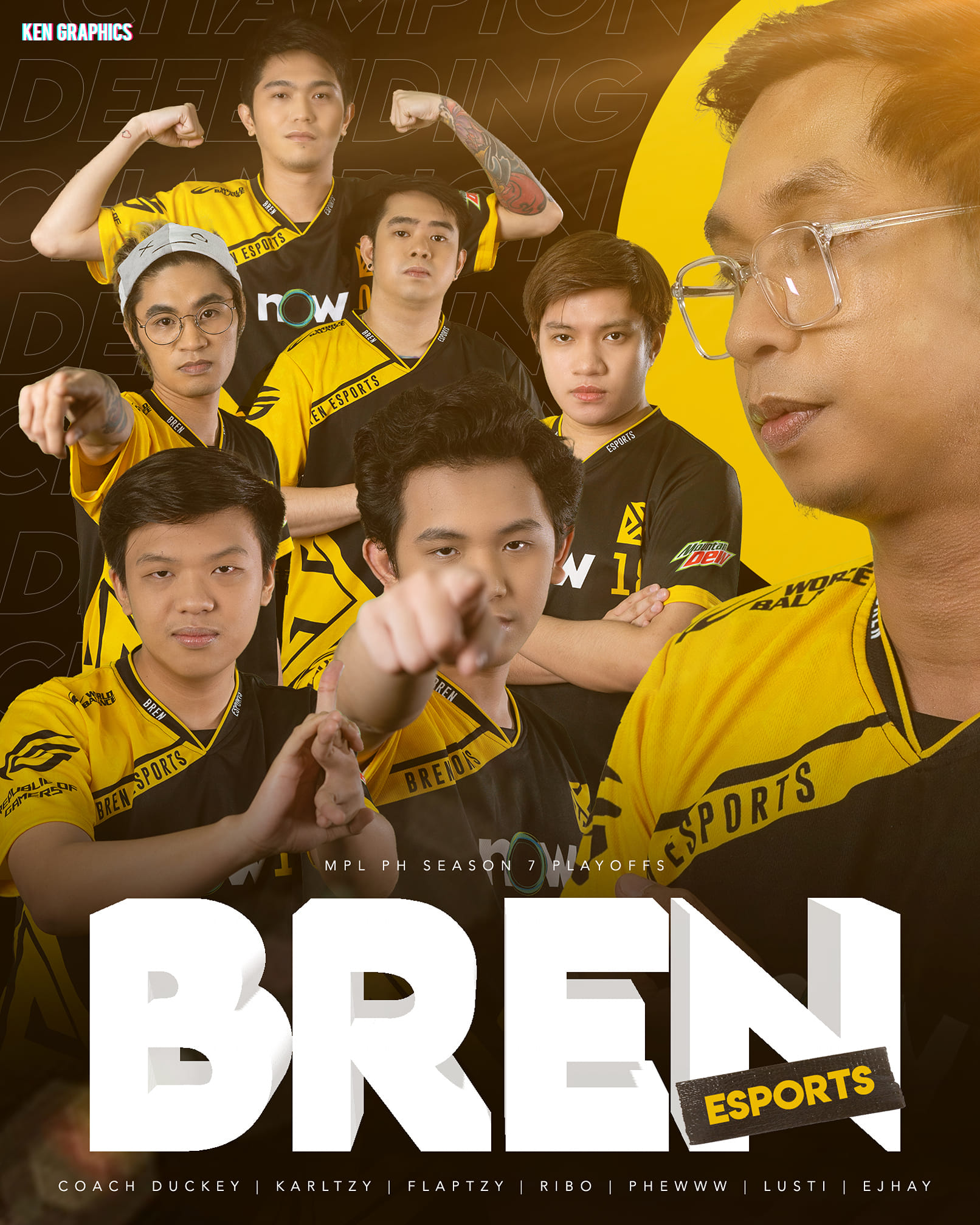 KEN GRAPHICS - The Defending Champion 💛🖤 Bren Esports 💛🖤...
