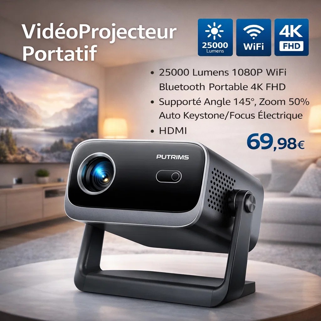 PROJECTEUR ULTRA HD - WIFI* Tél :0195623113(w) Marque : Earldom