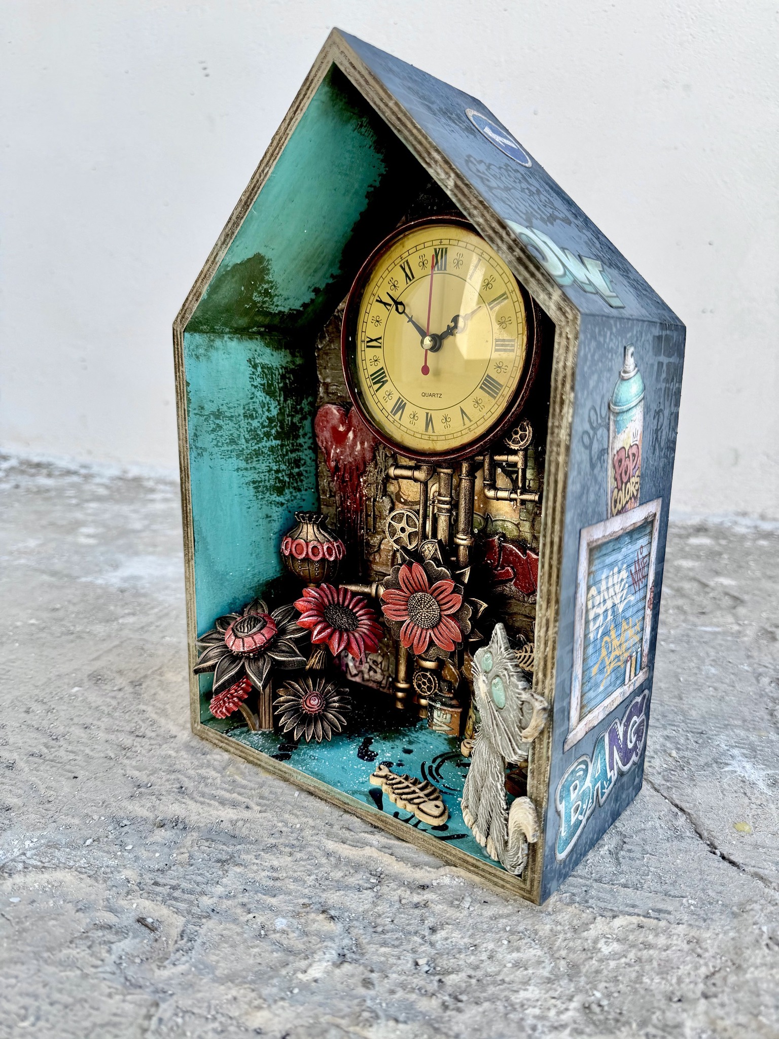 Street Life Shadow Box with Antonis Tzandakis Furry Friends 2 - $180