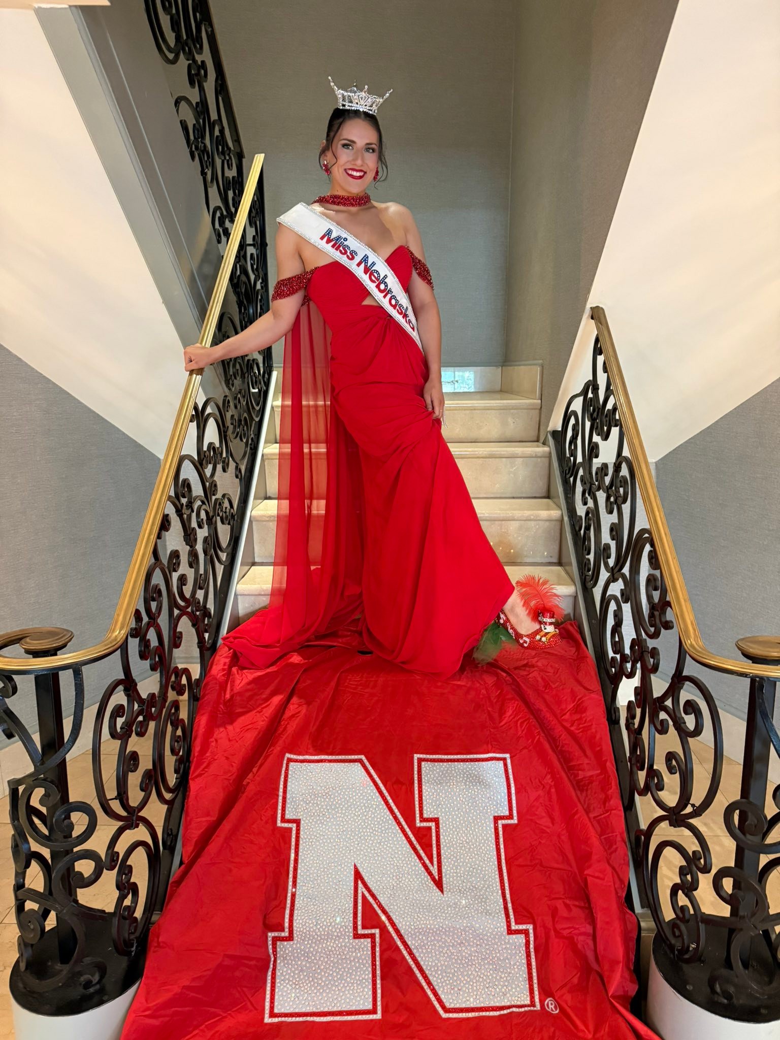 Go Big Red, White, and Blue❤️🤍💙 Although the America 250 Celebration Parade didn't happen, we shifted gears and walked in a show us your shoes fashion show!! As a PROUD University of