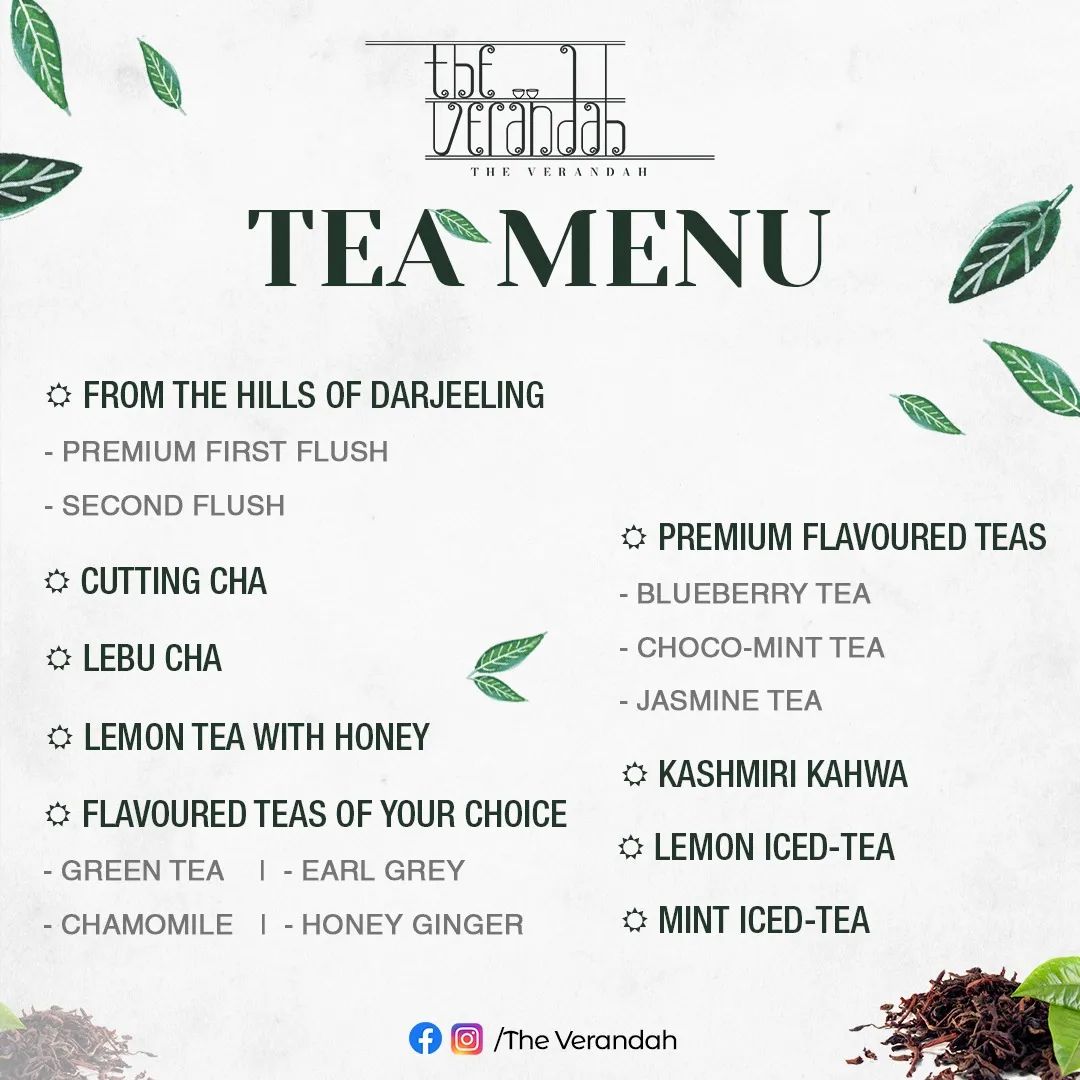 The Verandah - NEW TEA MENU ☕ New Tea Menu has arrived... | Facebook