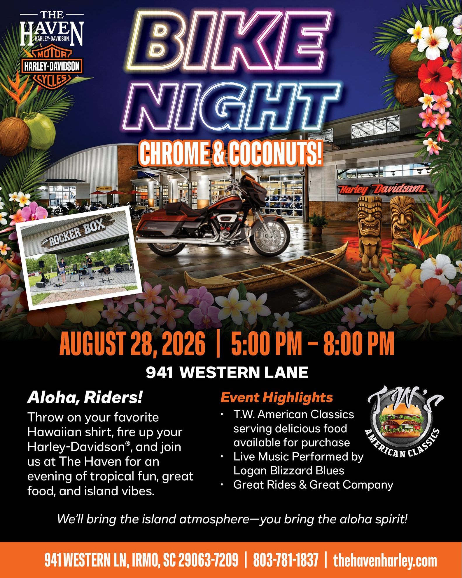 BIKE NIGHT: LUAU IS THIS FRIDAY! Friday, August 28 | 5PM–8PM Aloha