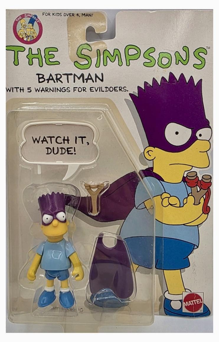 The Simpsons Bartman フィギュア 3点セット Mattel 1990 The Simpsons / BARTMAN figure. Justice has a new name.