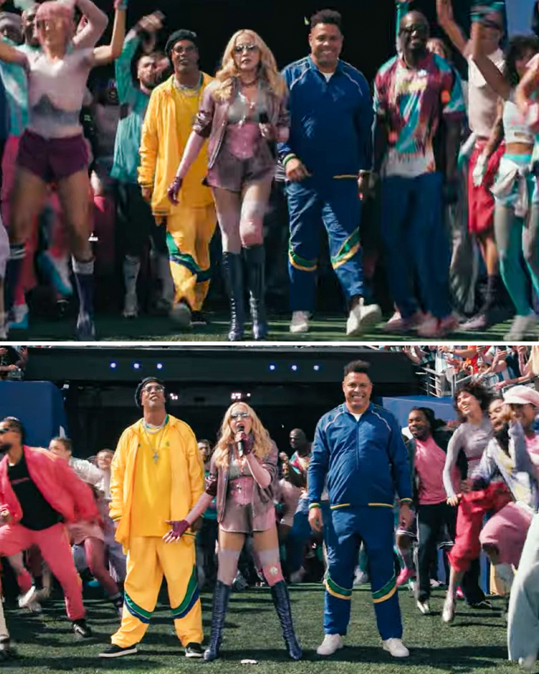 Madonna brought out Brazilian legends Ronaldinho and Ronaldo
