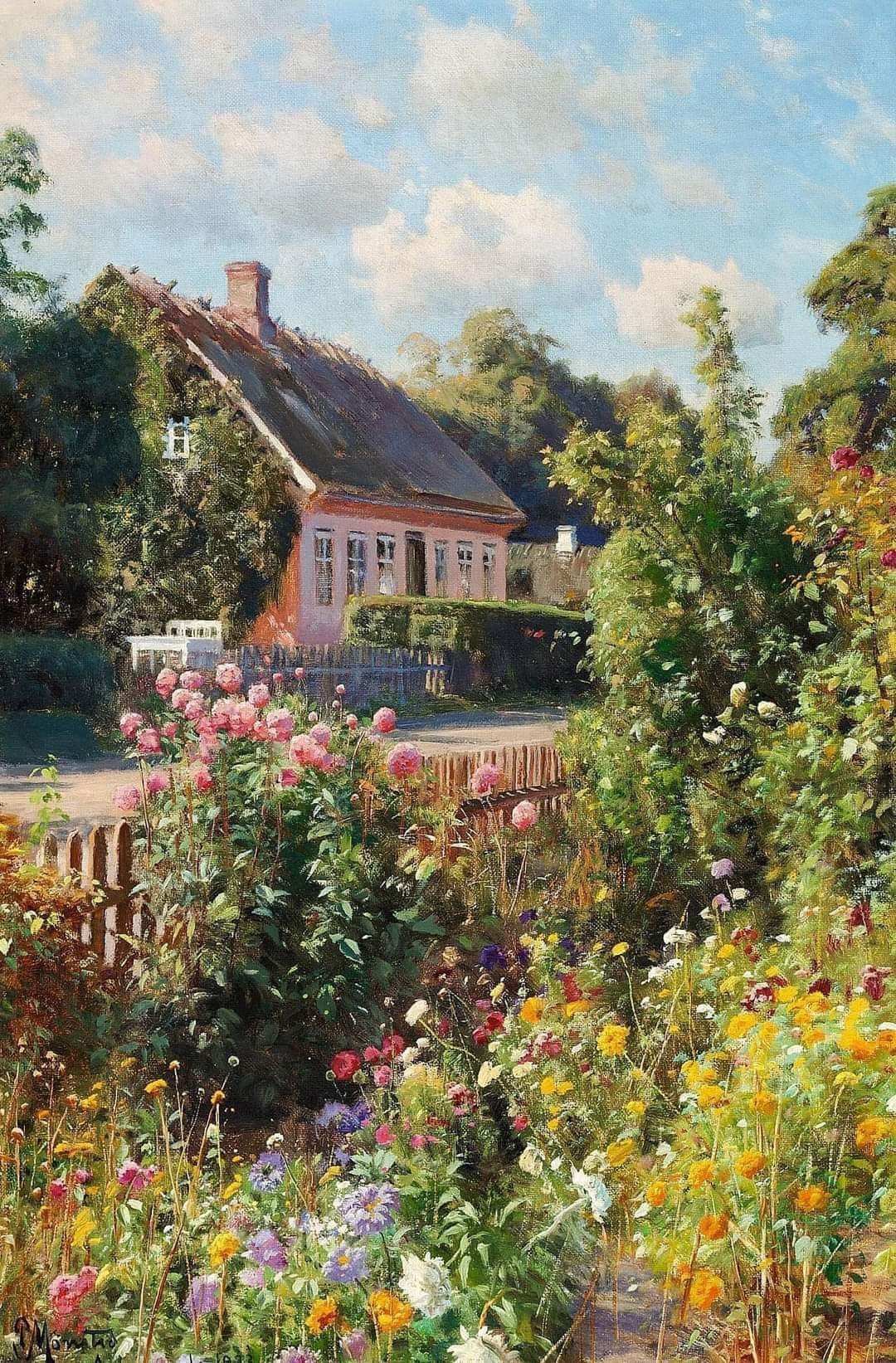 Peder Mørk Mønsted, Flower Garden, 1900 #art #painting