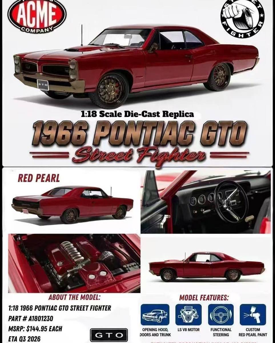 Acme Pantiac GTO street fighter 1966 1:18 Scale