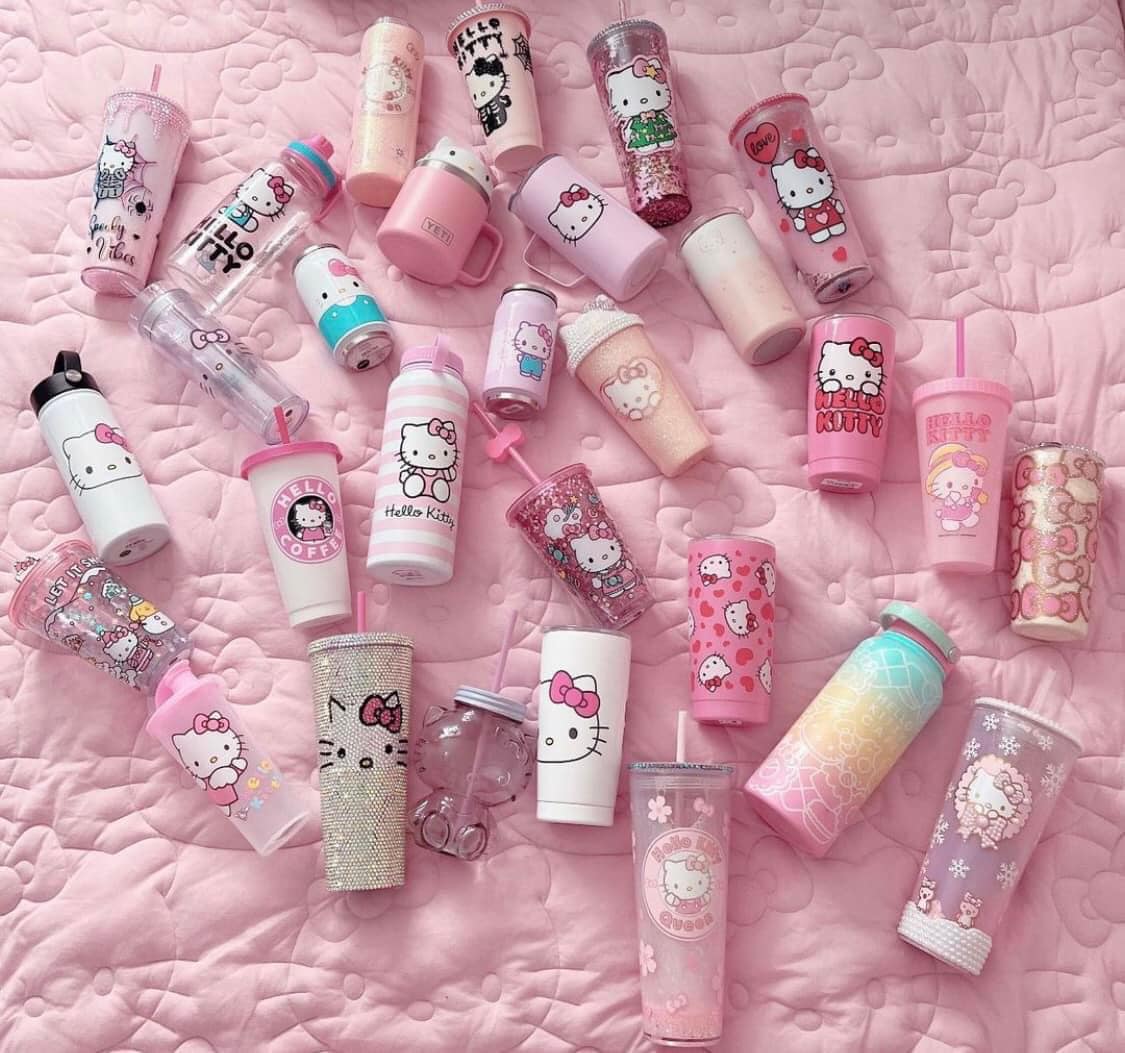 The #HelloKittyCafe 10th Anniversary glass tumbler is here and