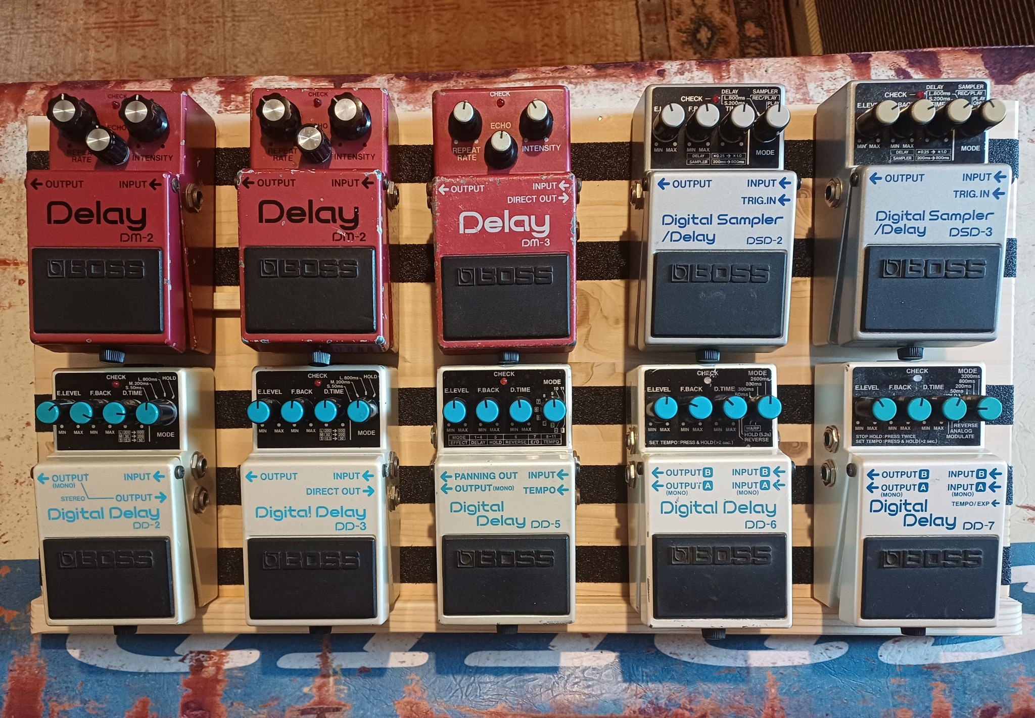 BOSS DELAY black, green, blue and silver label Japan-Taiwan