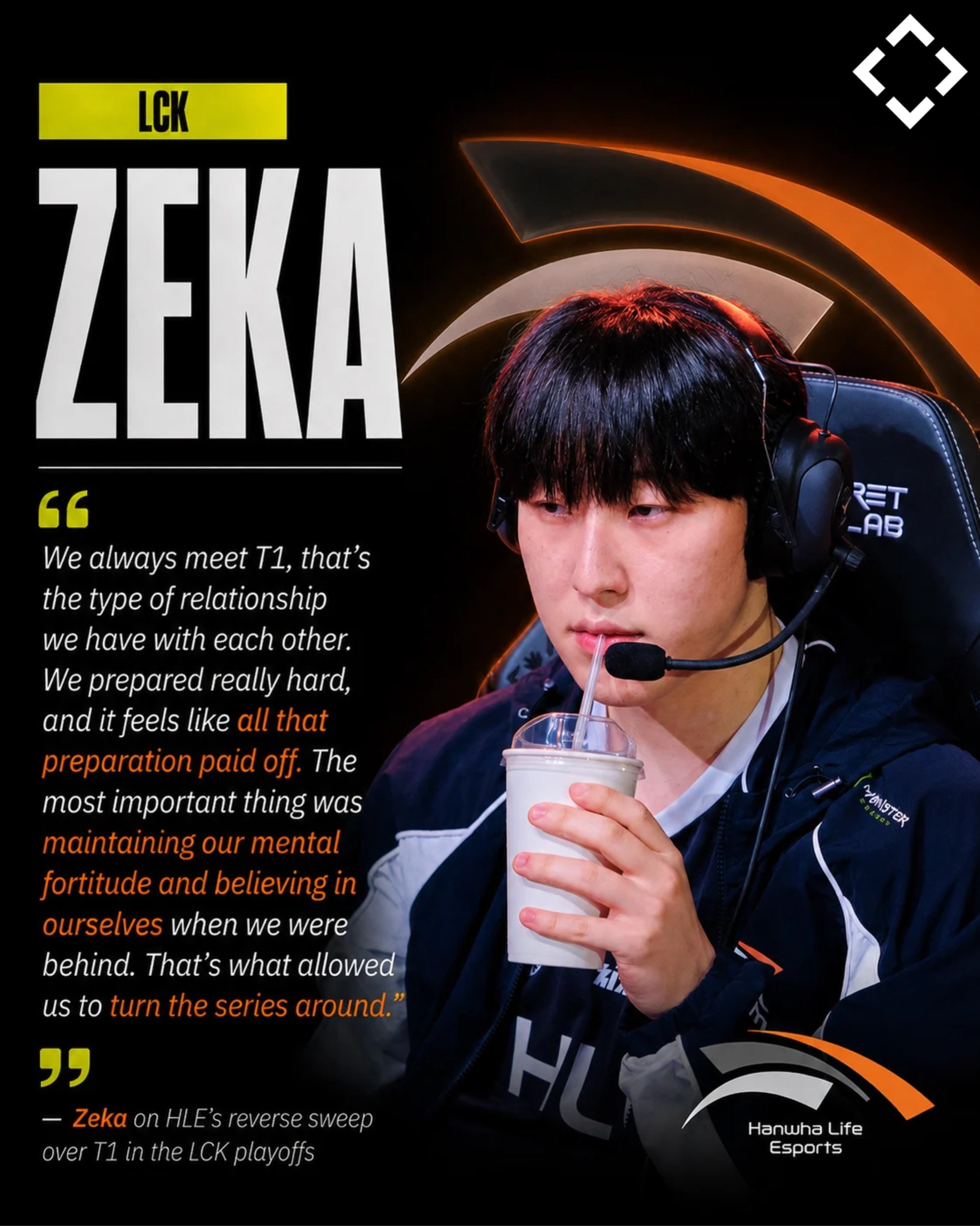 LCK] HLE Zeka has been voted Player of the Match following their 3