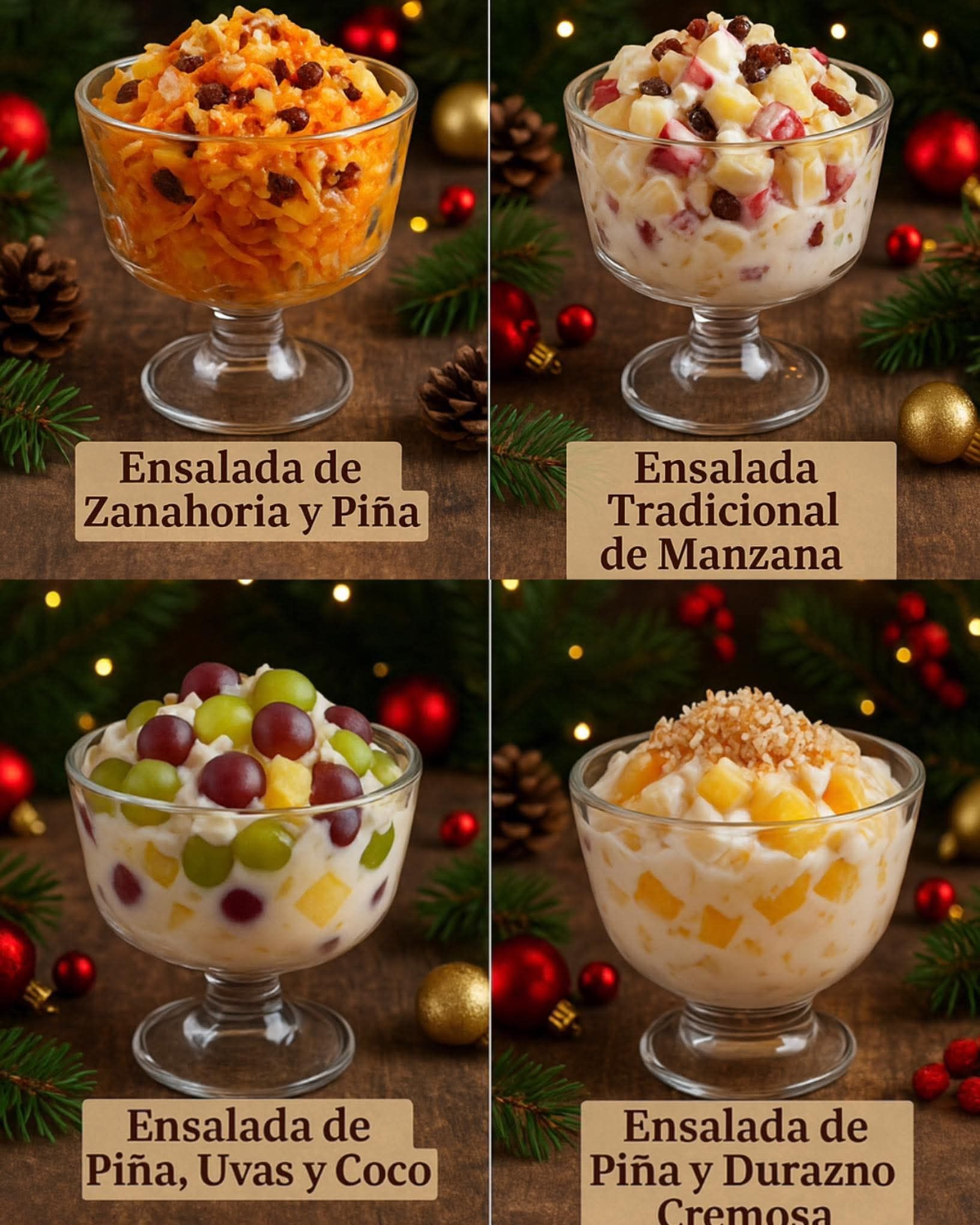 4 ENSALADAS NAVIDEÑAS SALUDABLES | Facebook