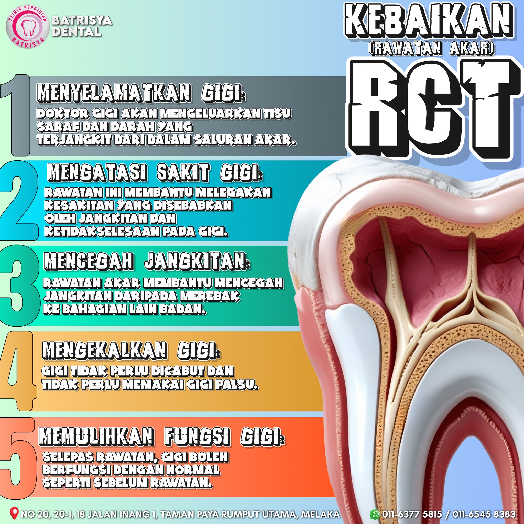 Klinik - Rawatan saluran akar (RCT) atau root canal treatment mempunyai ...