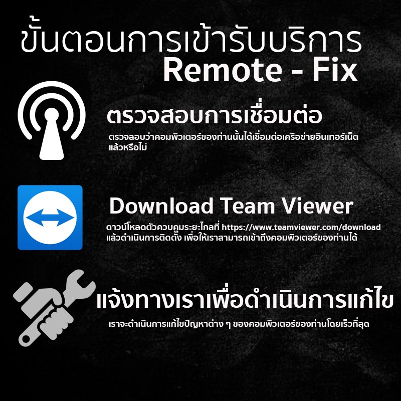 Remote-Fix - ขั้นตอนการรับบริการของเราง่าย ๆ ดังนี้ | Facebook