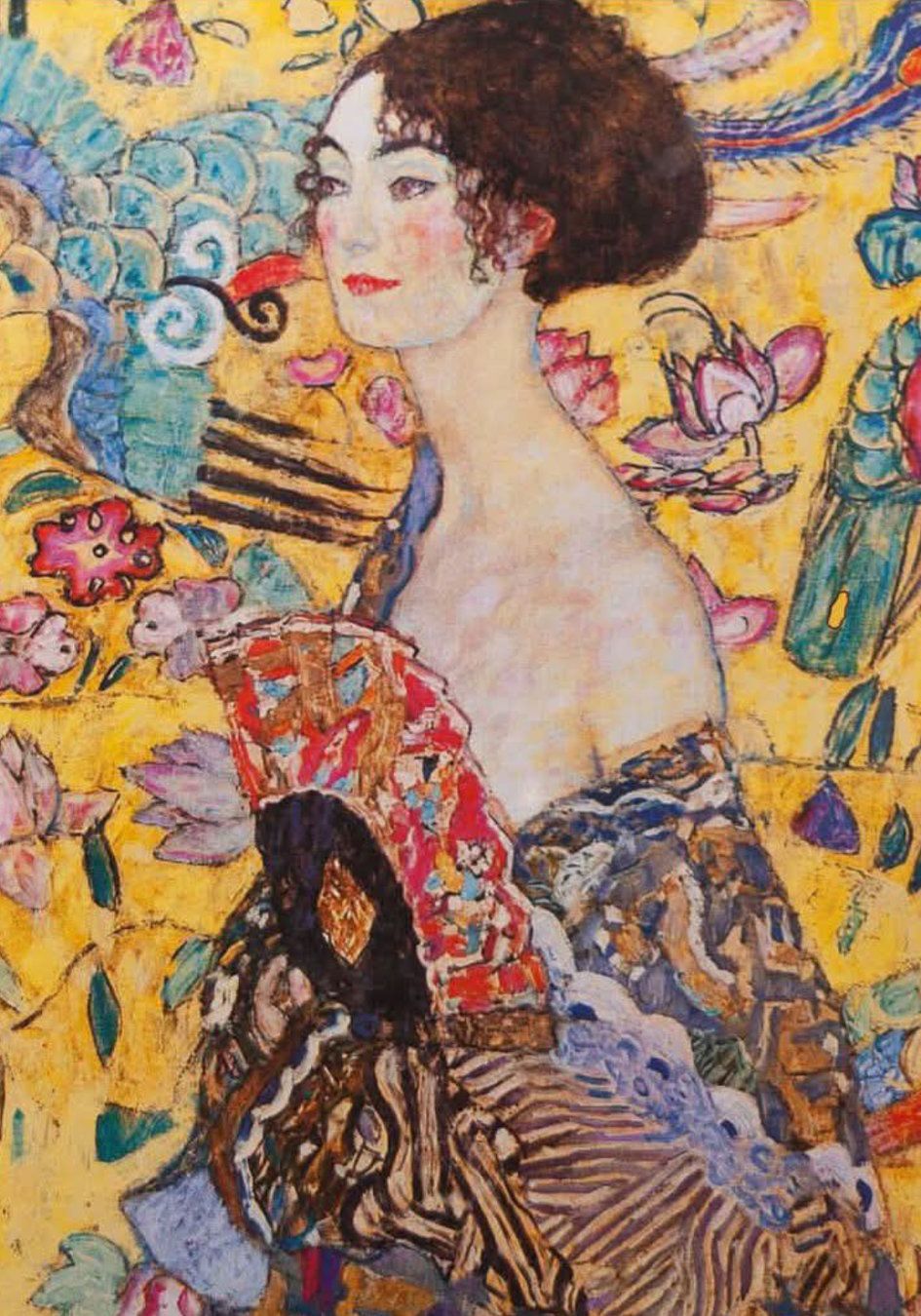 Gustav Klimt's Lady with Fan portrait at Belvedere, Vienna